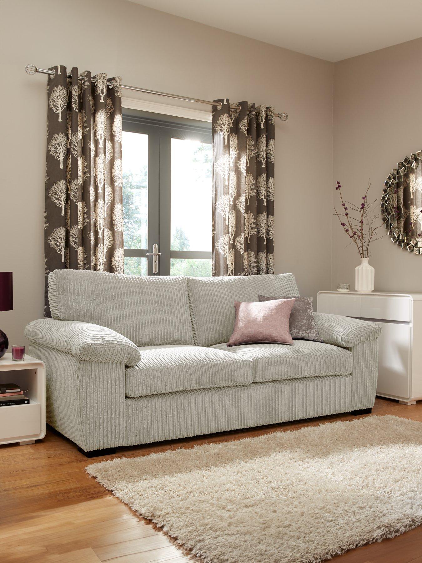 Very Home Amalfi Standard Back Fabric 3 Seater Sofa - Silver - FSC® Certified