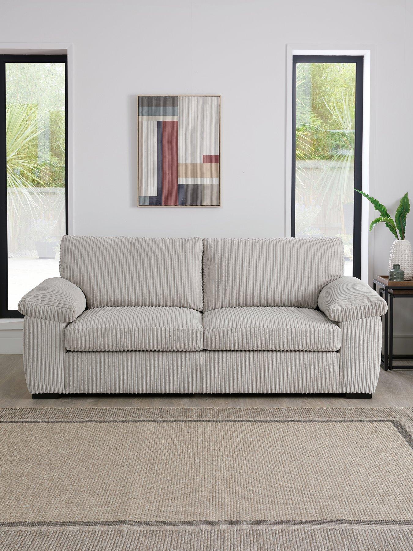 Image 1 of 7 of The Very Collection Amalfi Standard Back Fabric 3 Seater Sofa - Silver - FSC&reg; Certified