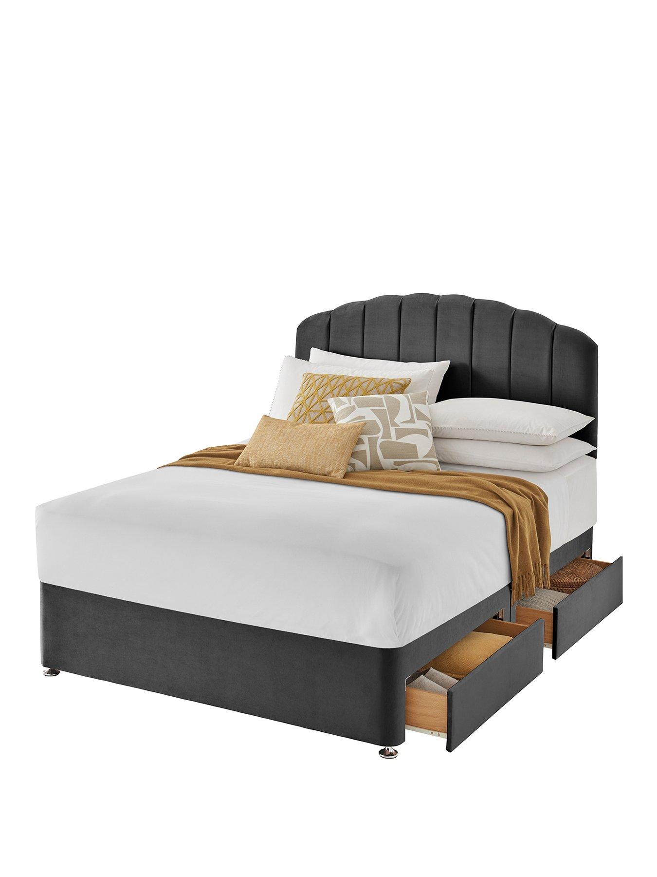 silentnight-velvet-upholstered-divan-bed-base-with-storage-optionsstillFront