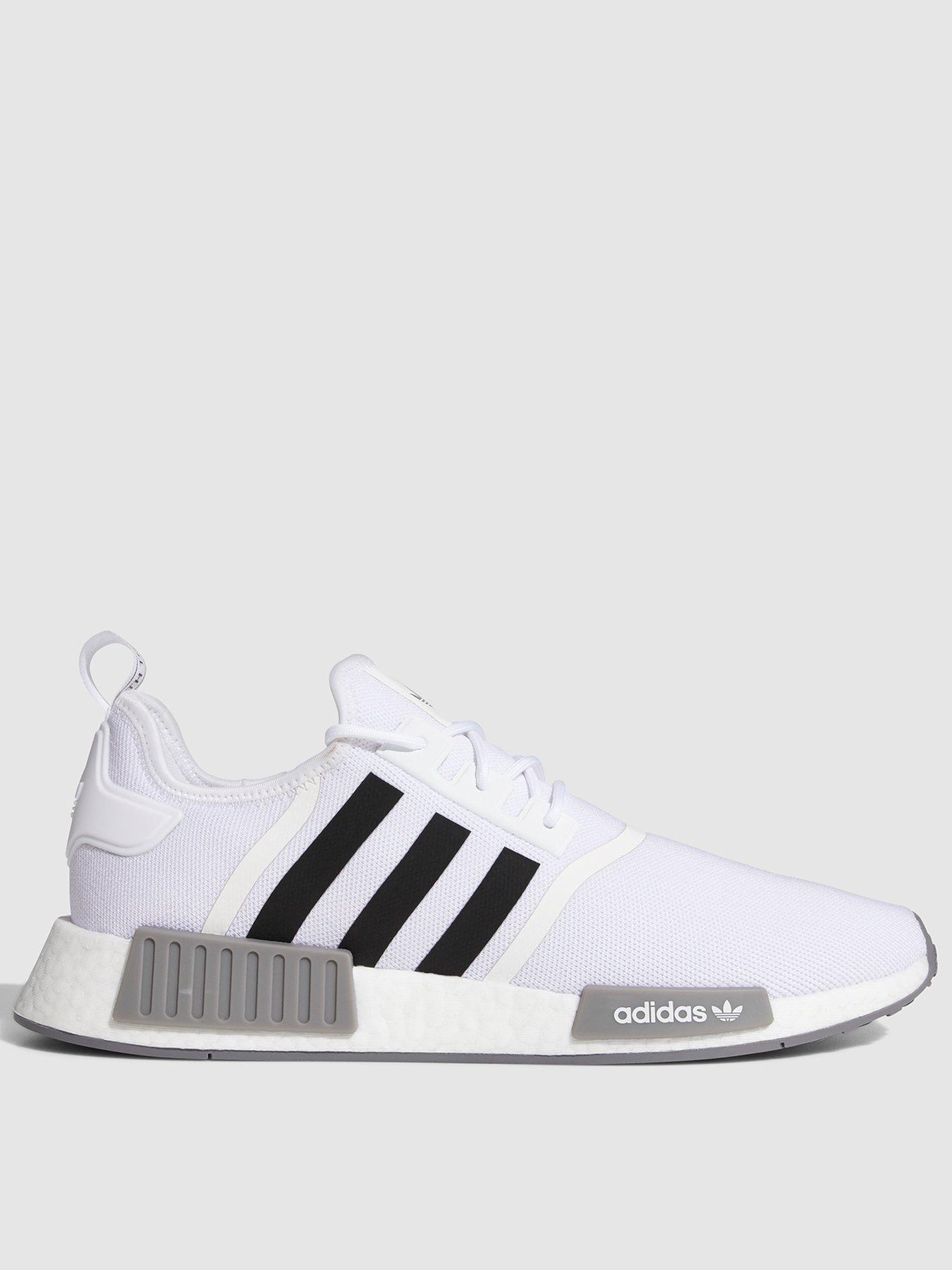 Men's white and shop black adidas shoes