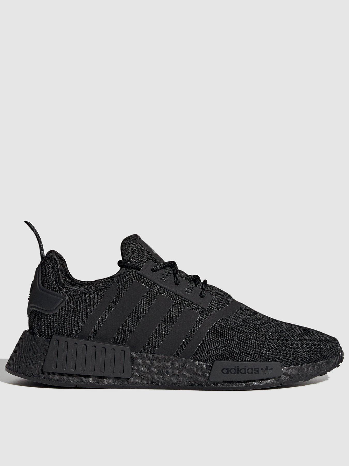 Men's originals nmd r1 shoes black/black/purple sale