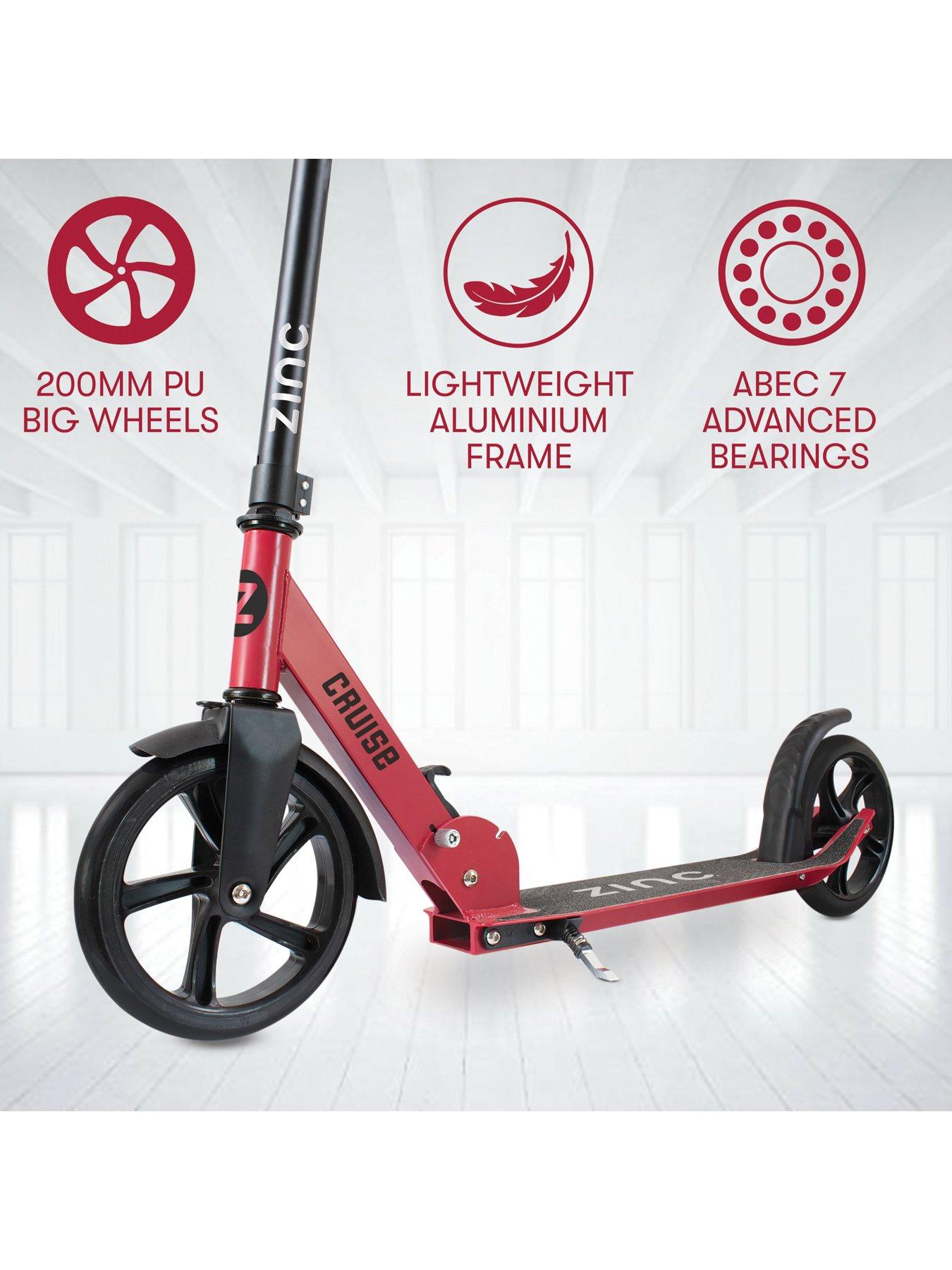 Image 2 of 6 of Zinc Zinc big wheeled folding cruise scooter - Red