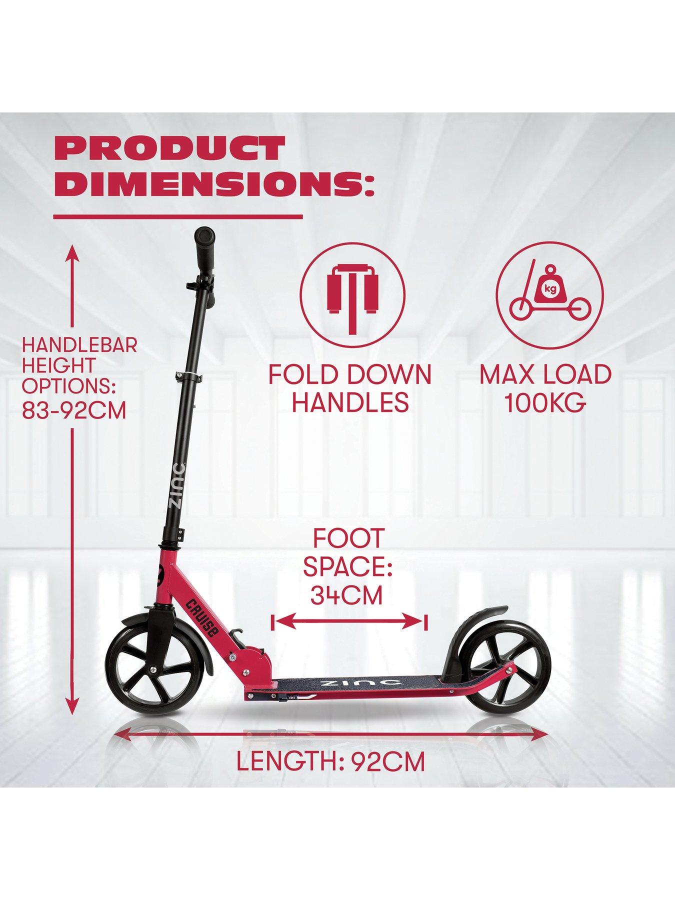 Image 3 of 6 of Zinc Zinc big wheeled folding cruise scooter - Red