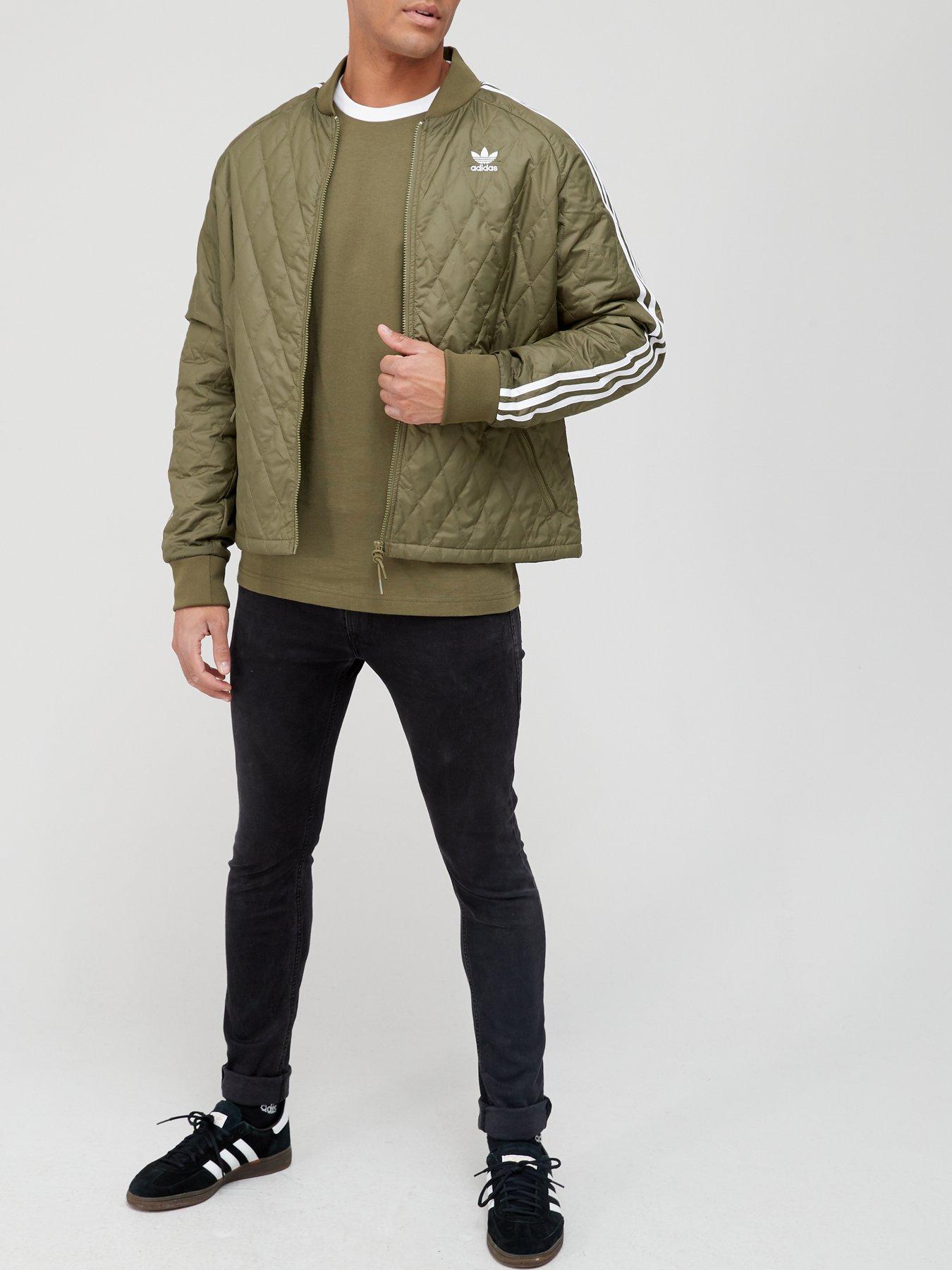 Adidas originals long outlet bomber jacket khaki