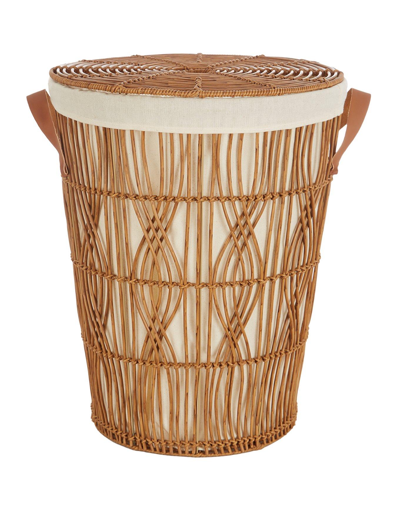 very-home-round-tapered-rattan-style-laundry-hamper