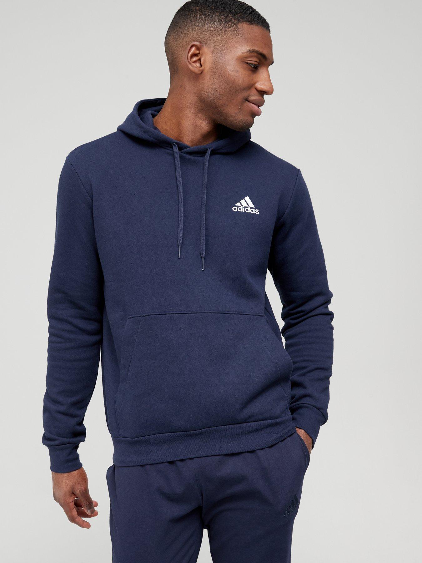 adidas-sportswear-essentials-fleece-hoodie-navywhitefront