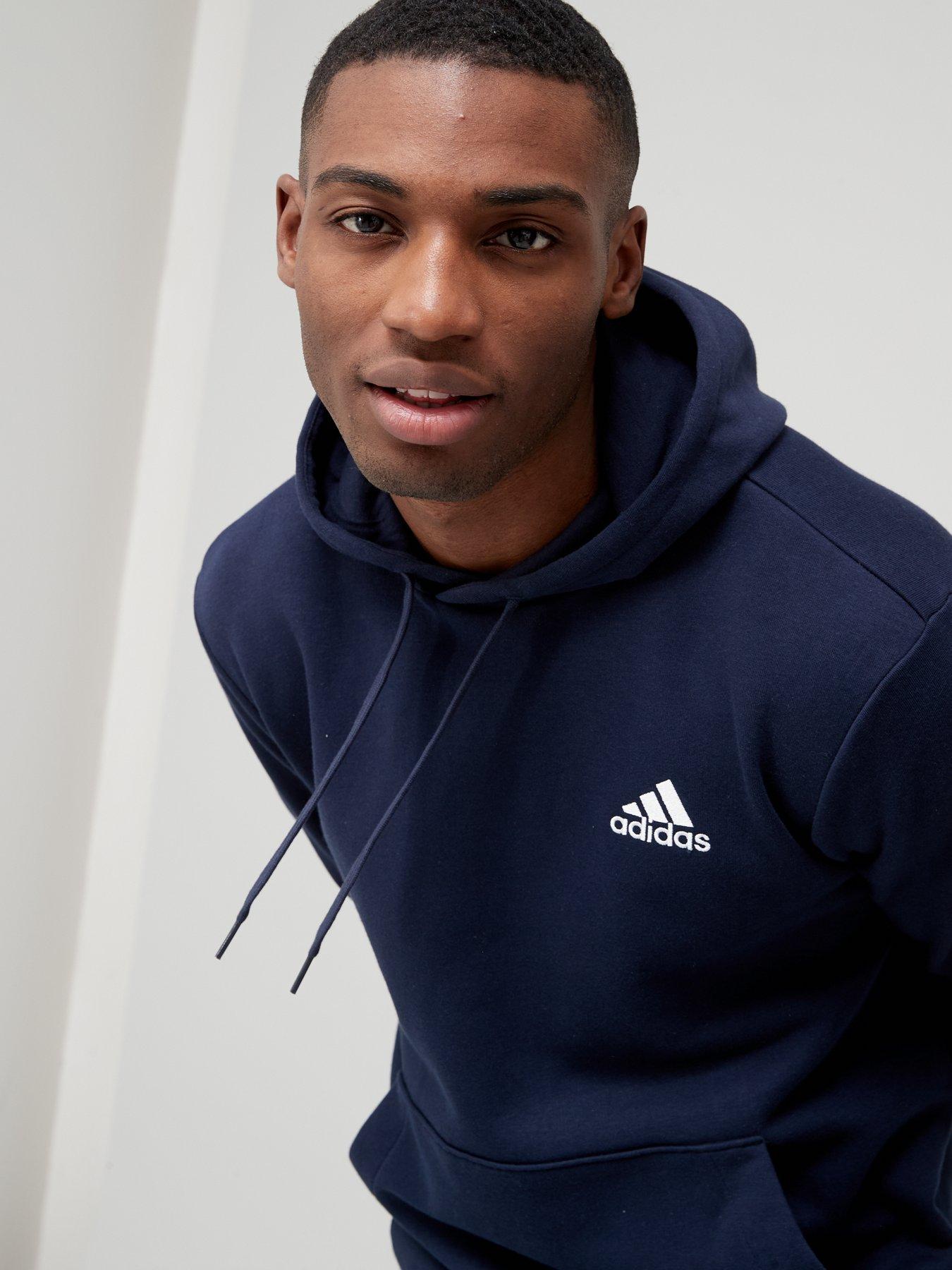 adidas-sportswear-essentials-fleece-hoodie-navywhiteoutfit