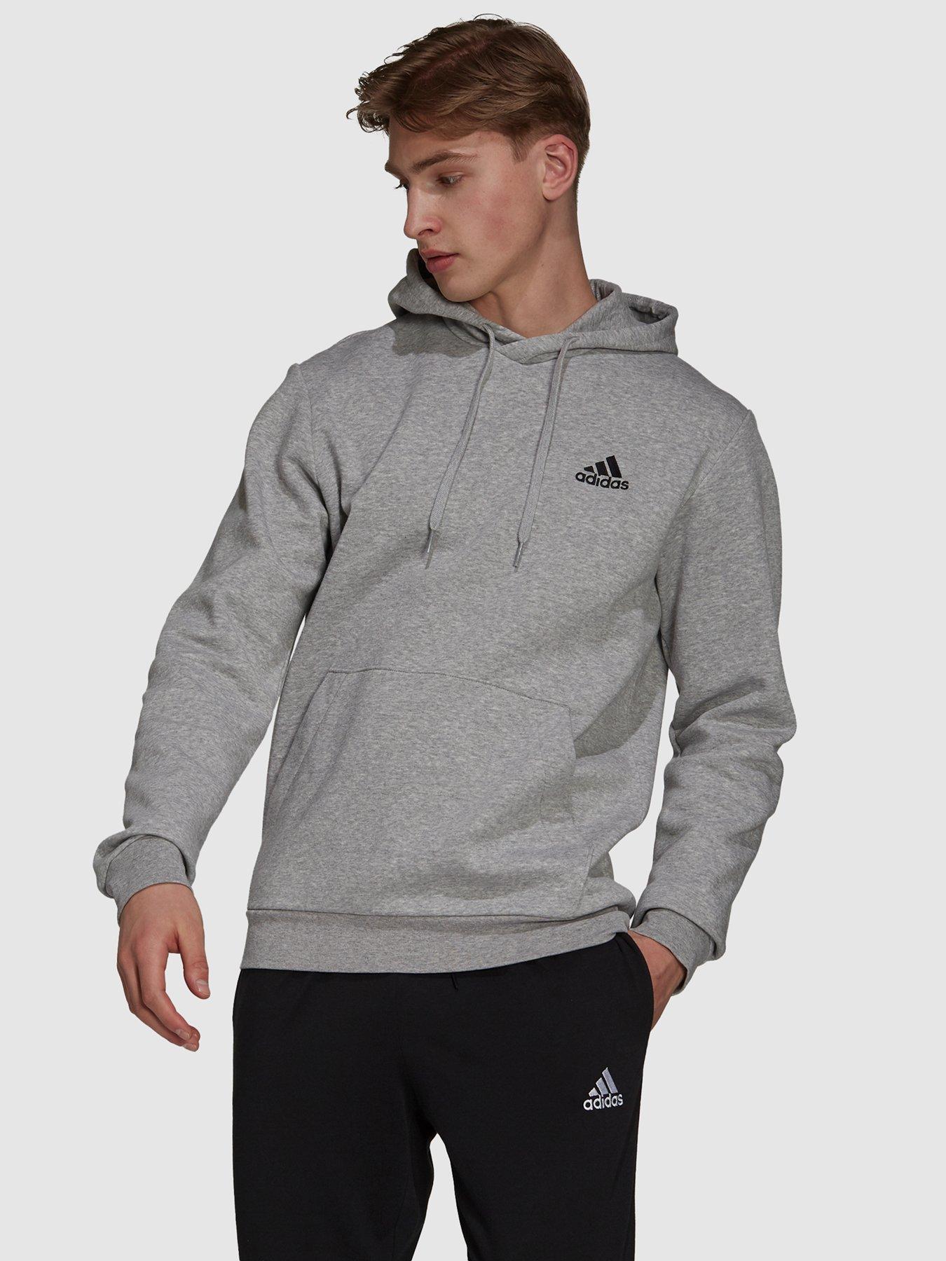 adidas-sportswear-essentials-fleece-hoodie-grey-heatherblack