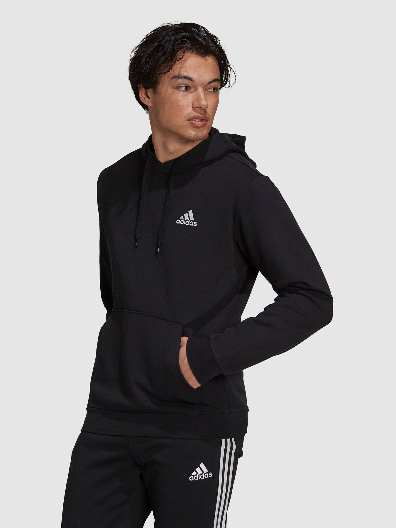 adidas-sportswear-essentials-fleece-hoodie-blackwhite