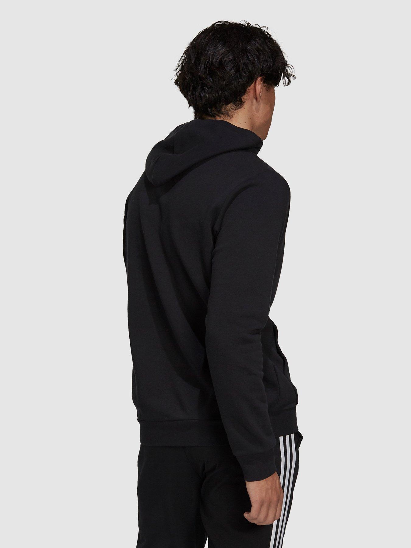 adidas-sportswear-essentials-fleece-hoodie-blackwhitestillFront