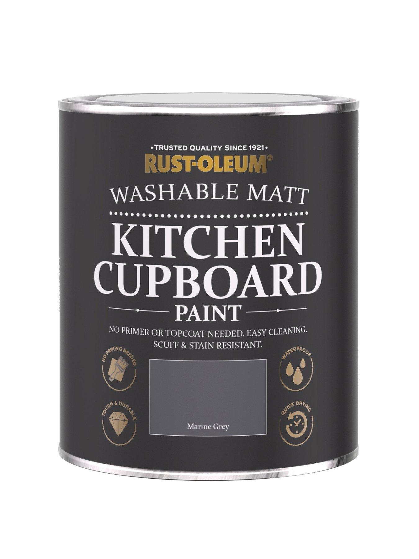 Image 1 of 4 of Rust-Oleum Kitchen Cupboard Paint in Marine Grey &ndash; 750 ml Tin