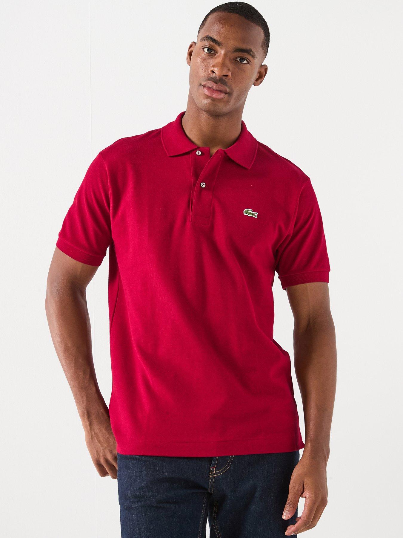 Image 1 of 6 of Lacoste L.12.12 Classic Regular Fit Short Sleeve Shirt - Dark Red