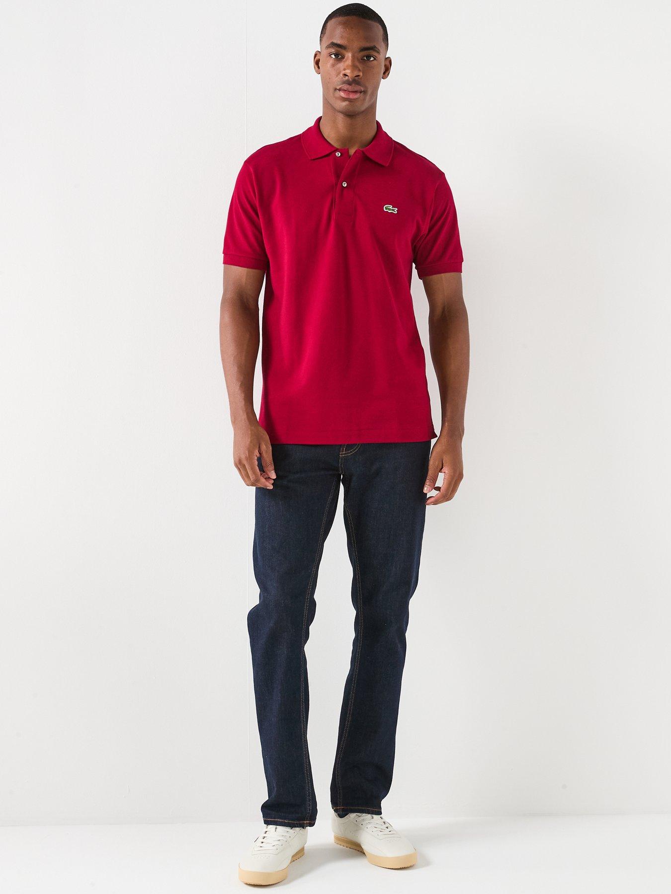Image 3 of 6 of Lacoste L.12.12 Classic Regular Fit Short Sleeve Shirt - Dark Red