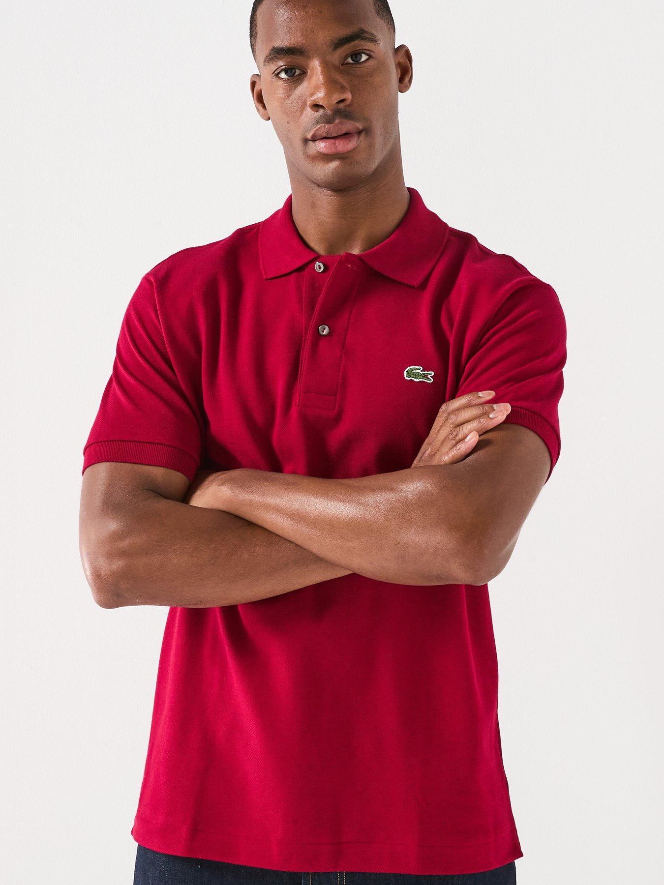 Image 4 of 6 of Lacoste L.12.12 Classic Regular Fit Short Sleeve Shirt - Dark Red