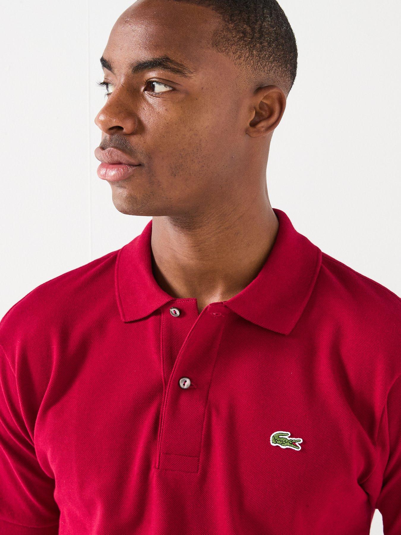 Image 5 of 6 of Lacoste L.12.12 Classic Regular Fit Short Sleeve Shirt - Dark Red