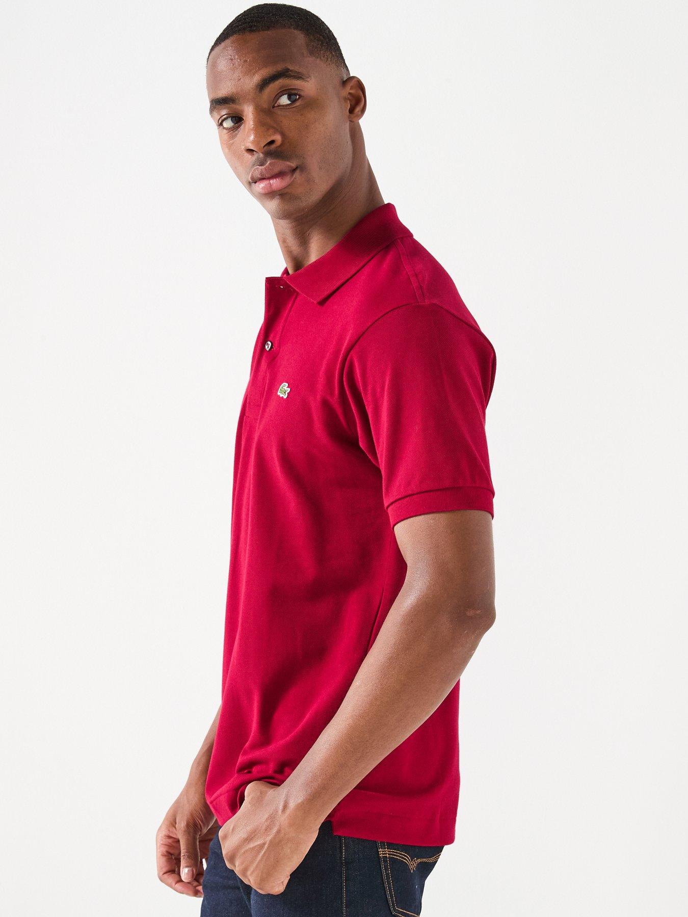 Image 6 of 6 of Lacoste L.12.12 Classic Regular Fit Short Sleeve Shirt - Dark Red