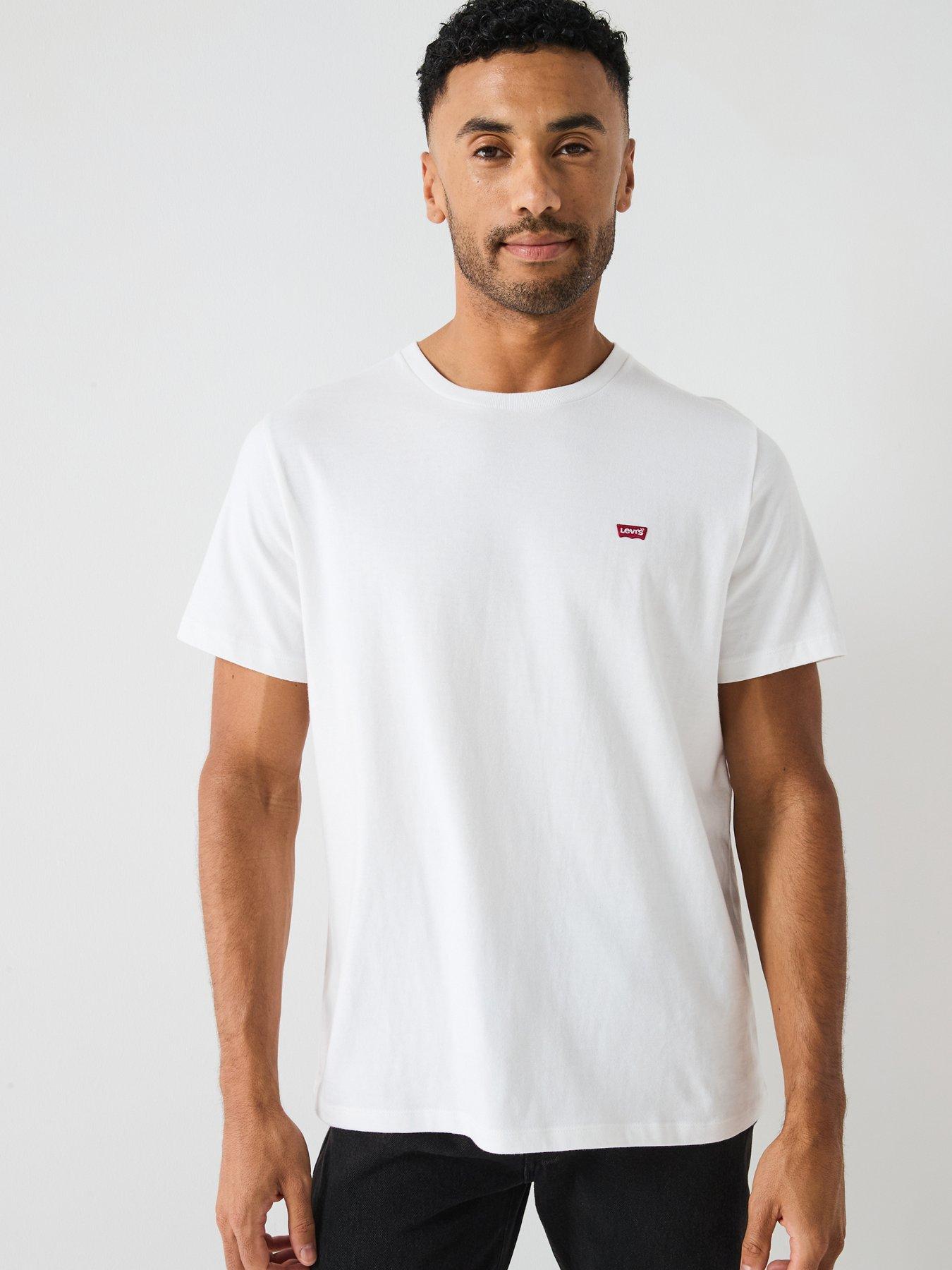 Image 1 of 4 of Levi's Mens Regular Fit Original Logo Crew Neck T-Shirt - White