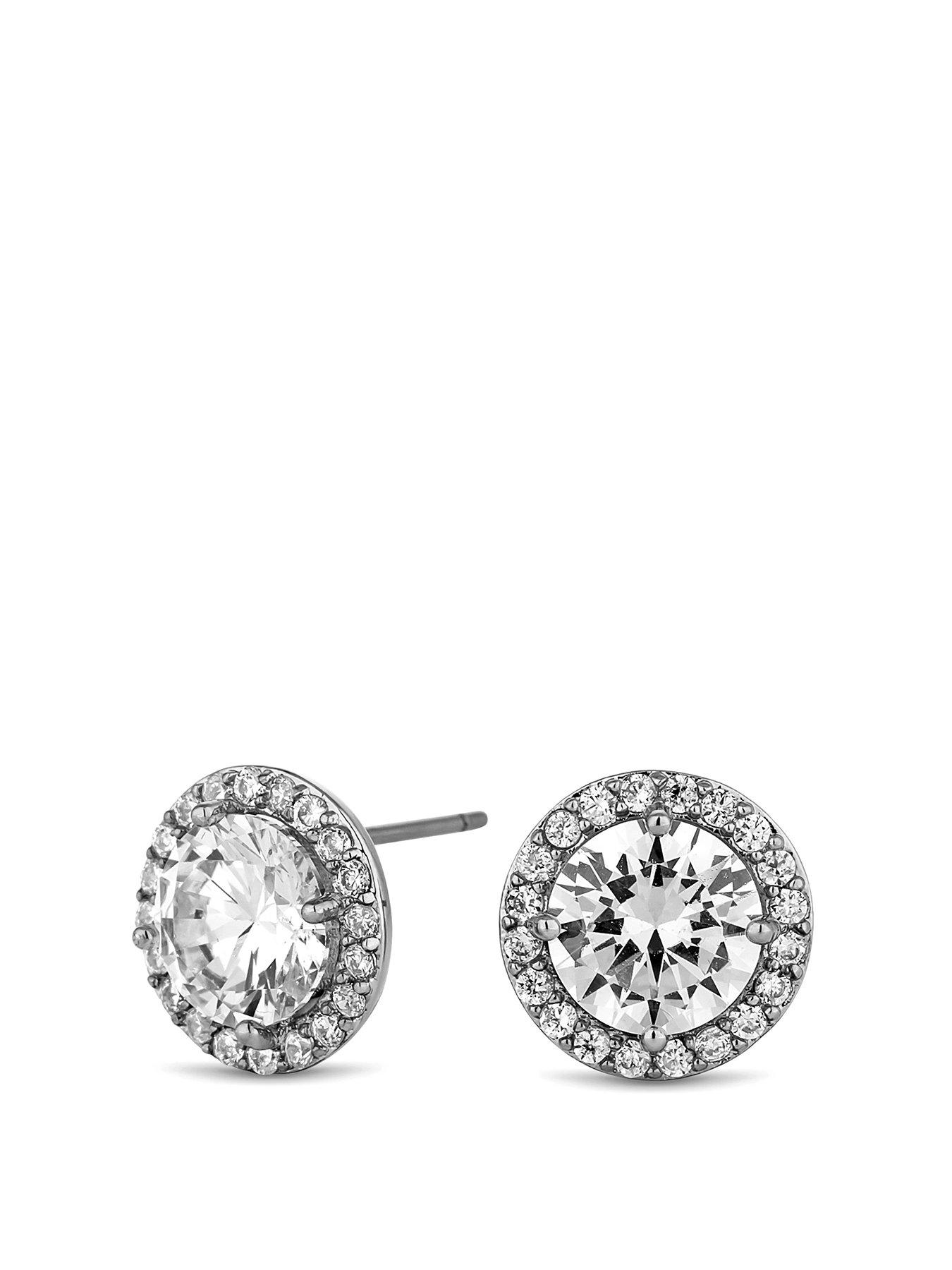 jon-richard-silver-cubic-zirconia-halo-stud-earring