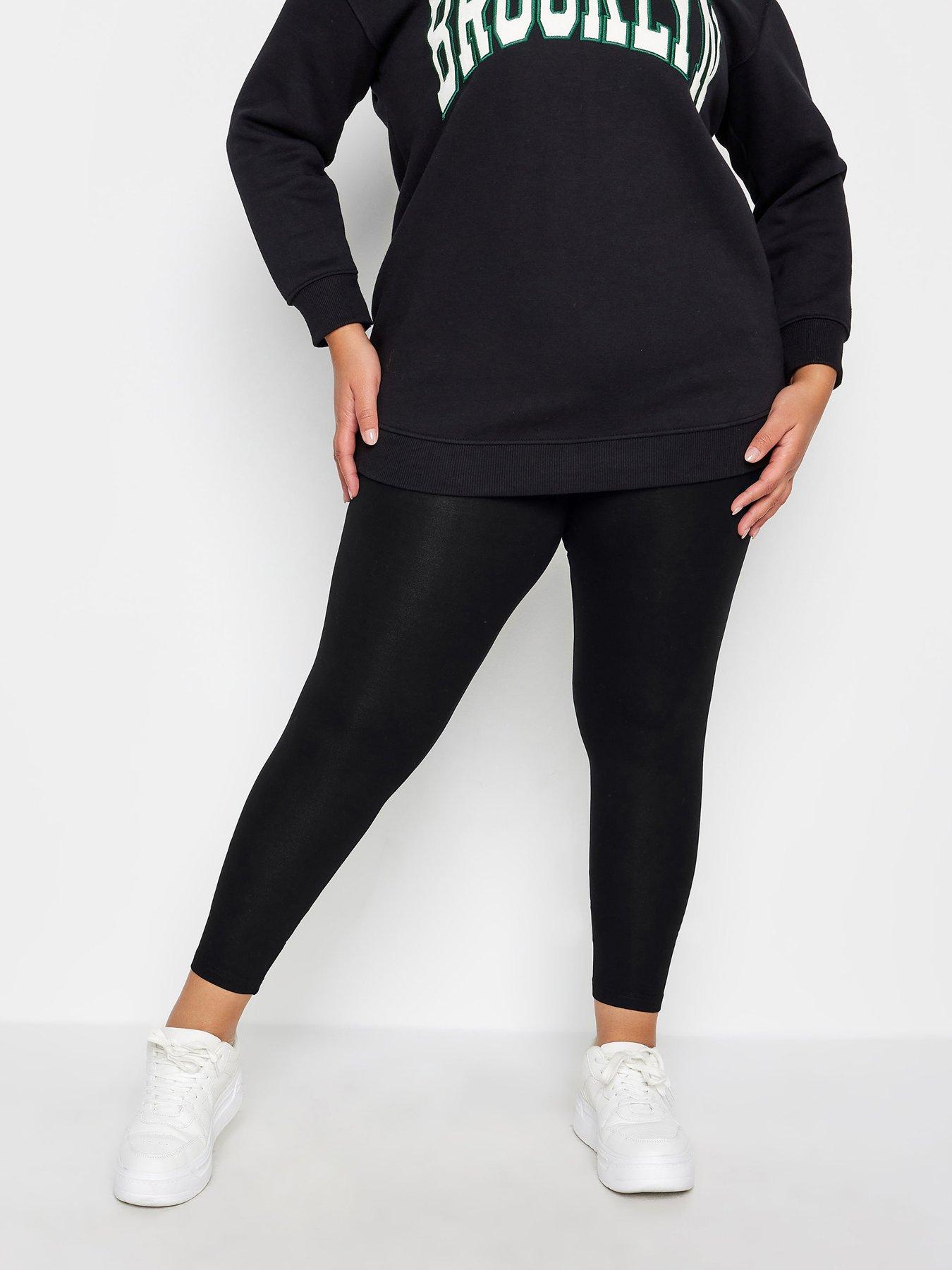 Image 1 of 4 of Yours Yours Viscose Elastane 2 Pack&nbsp;Legging - Black