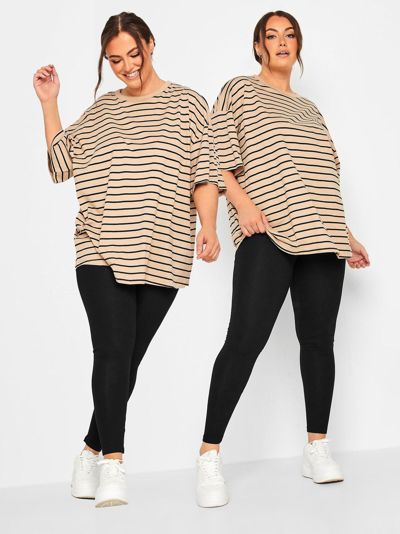 Yours Yours Cotton Elastane 2 Pack Legging - Black