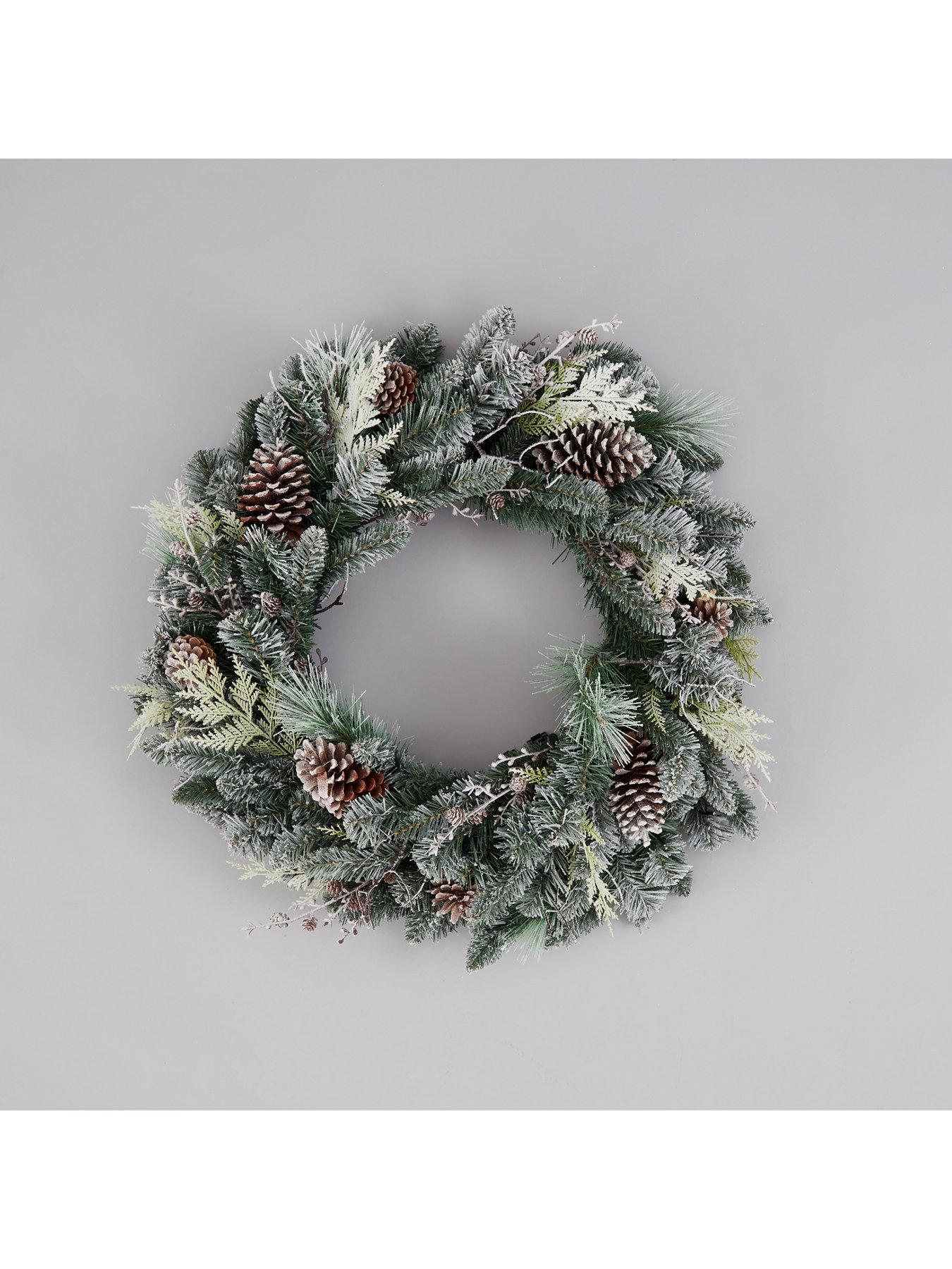 very-home-frosted-cone-pre-lit-christmas-wreath-ndash-80-cm-diameterback