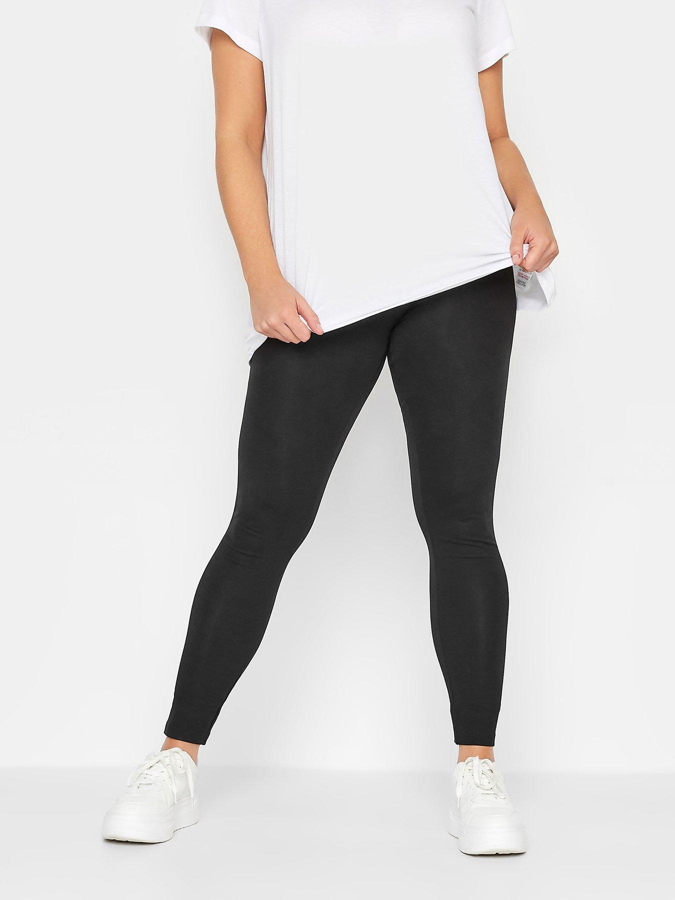 Yours Cotton Elastane Leggings - Black