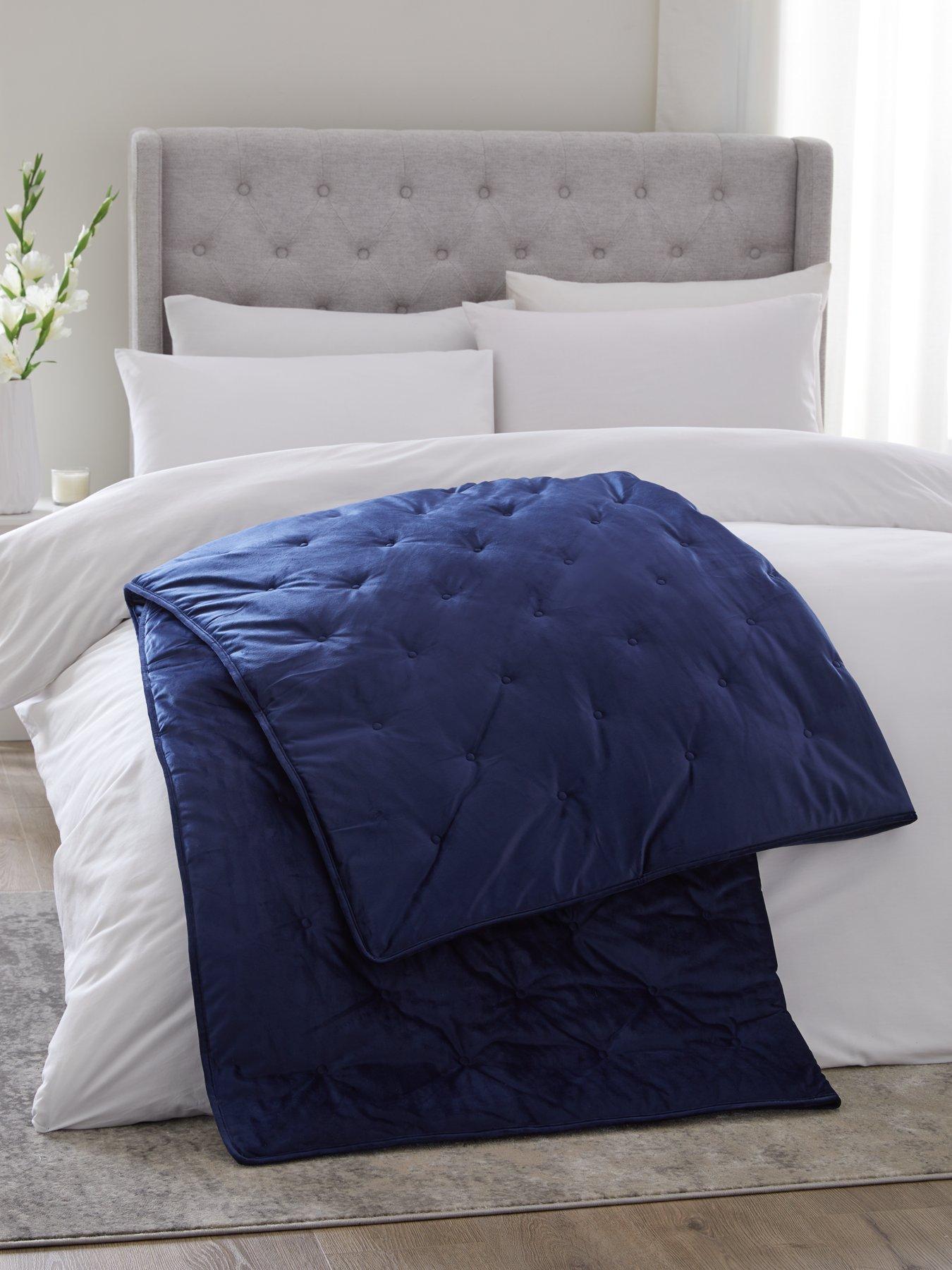 Very Home Luxury Velvet Quilted Throw - Grey
