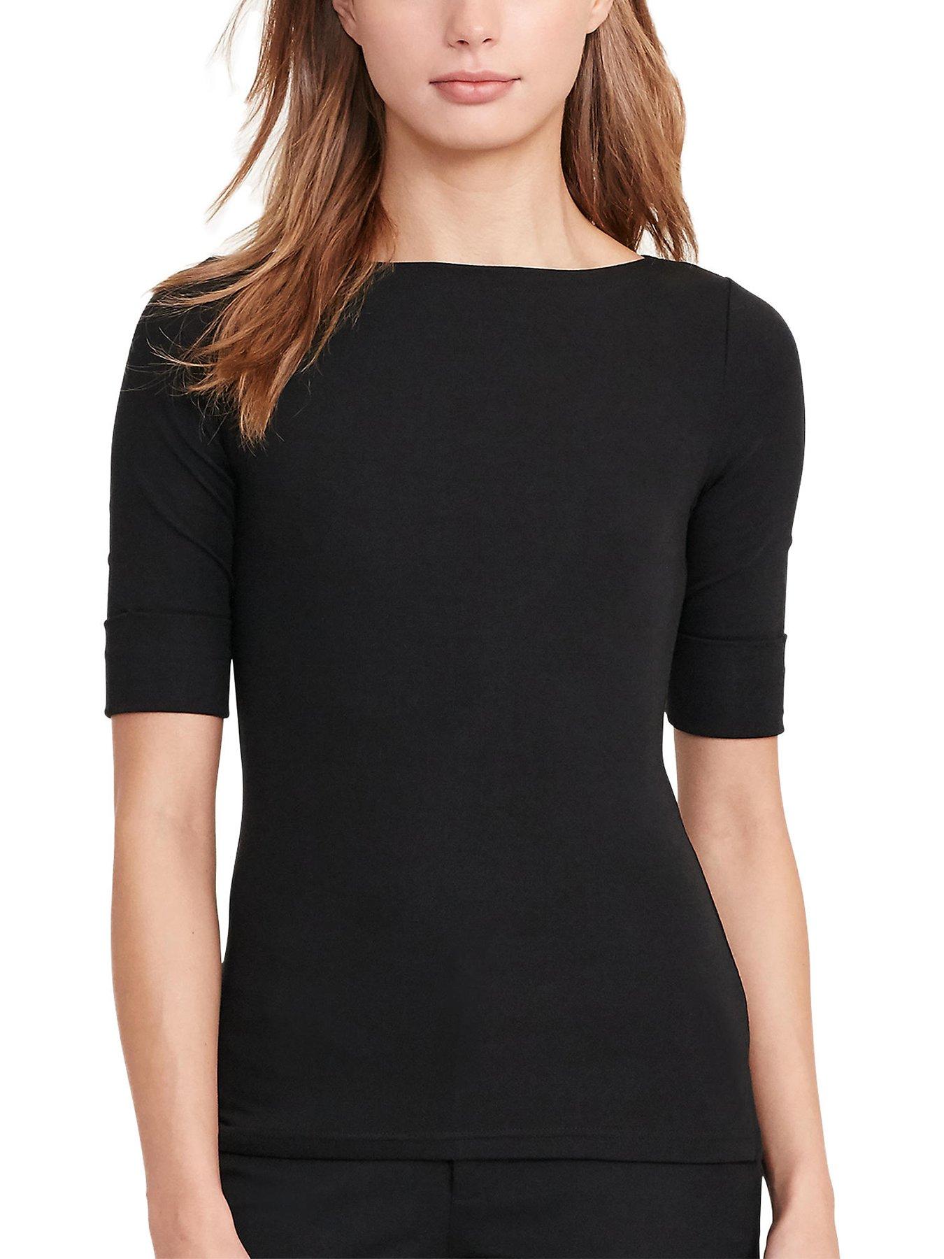 lauren-by-ralph-lauren-judy-elbow-sleeve-knit-polo-black