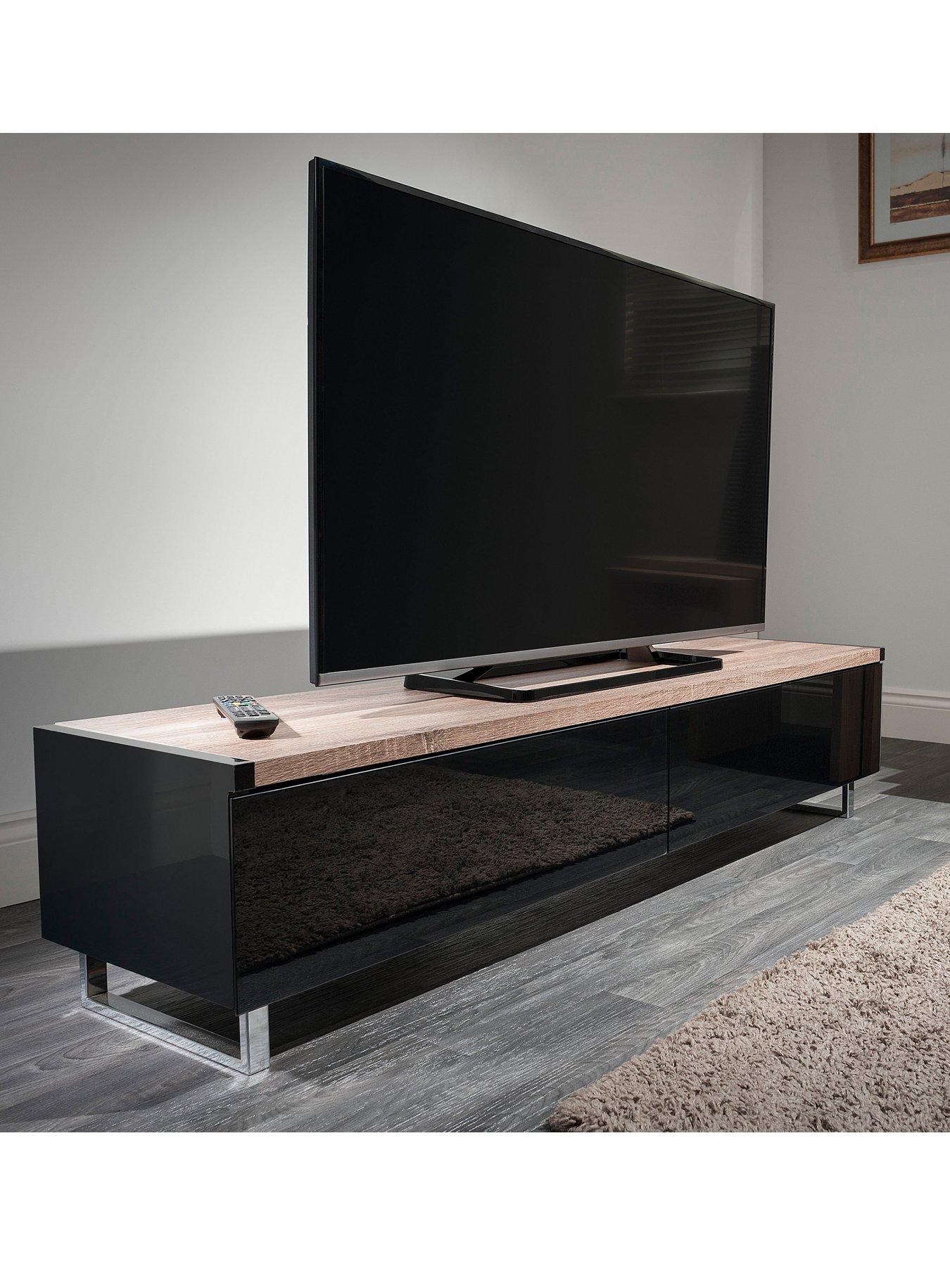 Grey black deals tv stand