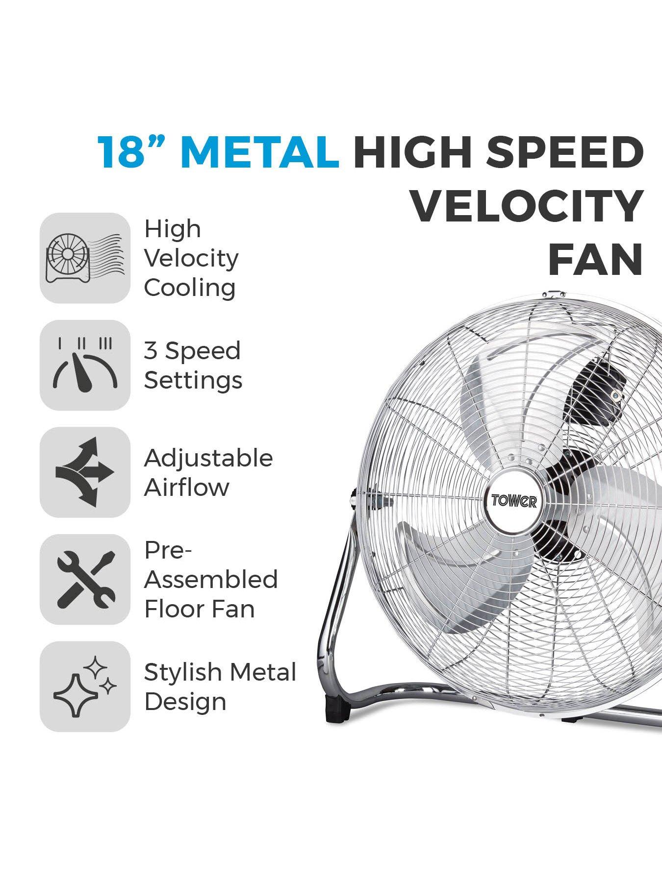 tower-t662000-18-inchnbsphigh-speed-velocity-floor-fan-with-adjustable-tilt-100wnbsplong-life-motor--nbspchromestillFront