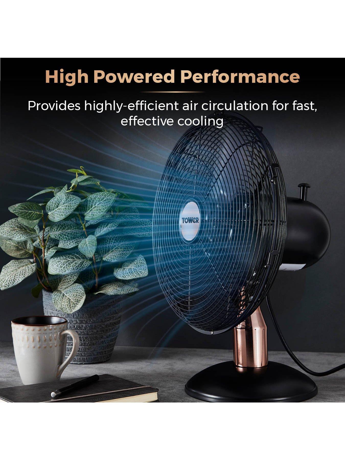 tower-t611000b-cavaletto-12-inch-metal-desk-fan-with-3-speed-settings-and-heavy-duty-high-power-motor-35w-black-and-rose-goldback