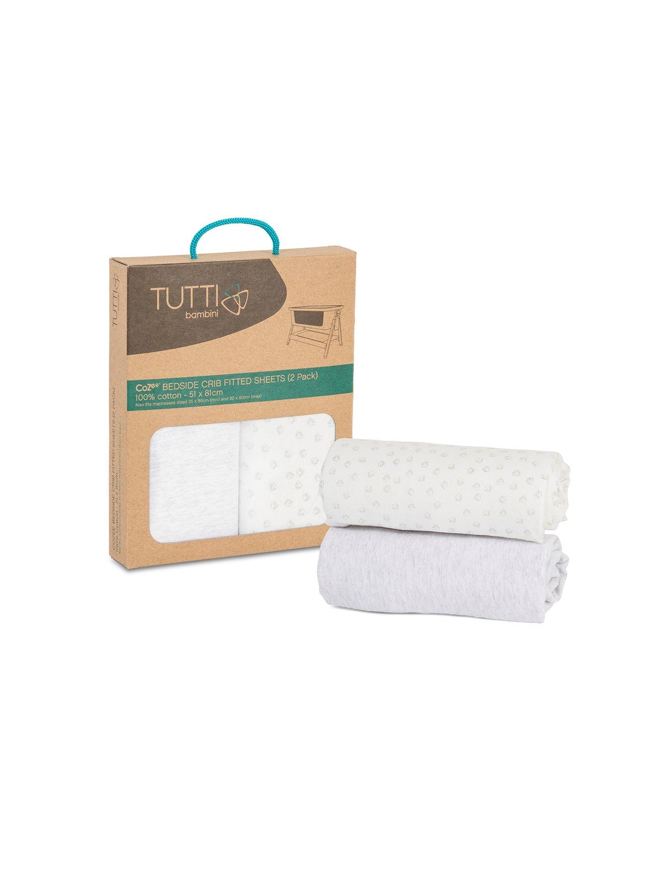 Image 2 of 4 of Tutti Bambini CoZee Fitted Sheets (2 Pack) - Grey / Cloud