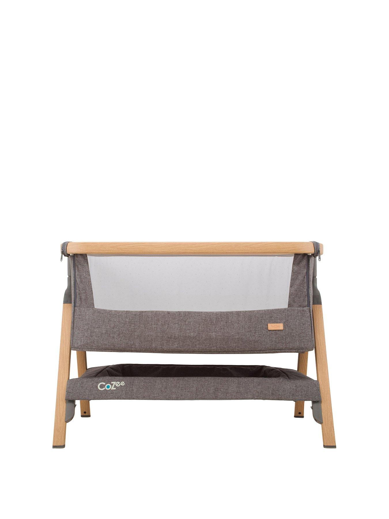 tutti-bambini-cozee-bedside-crib-oak-and-charcoalfront