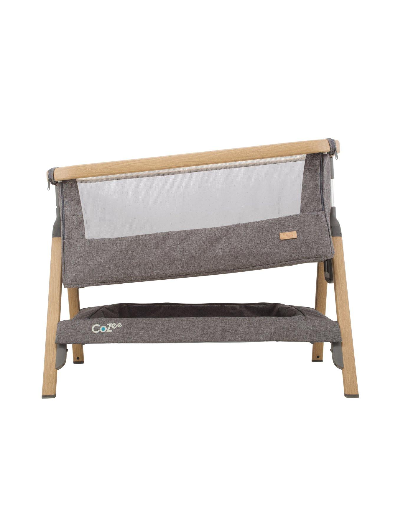 tutti-bambini-cozee-bedside-crib-oak-and-charcoaloutfit