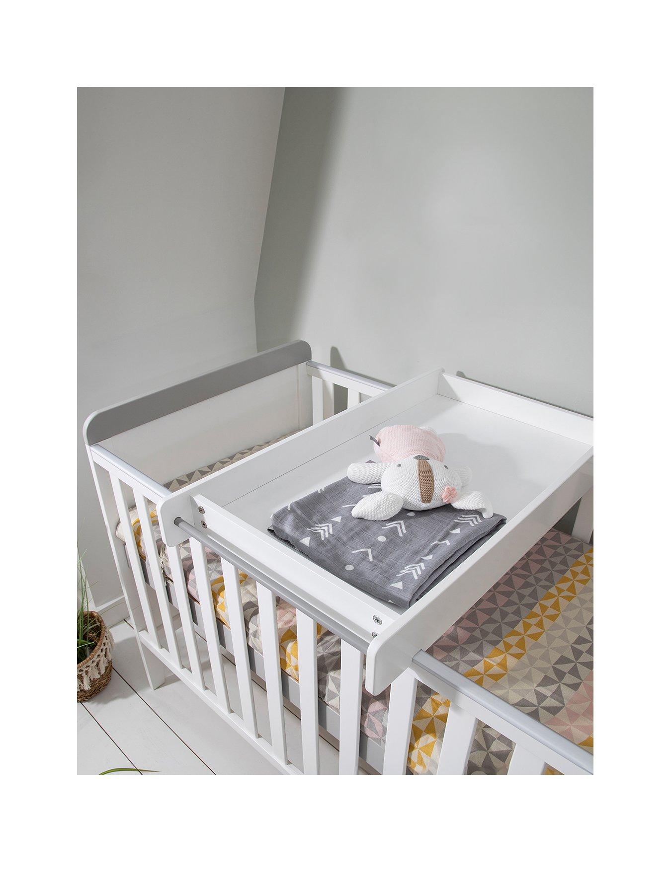 Image of Tutti Bambini Rio Cot Bed with Cot Top Changer  &  Mattress - White/Dove Grey