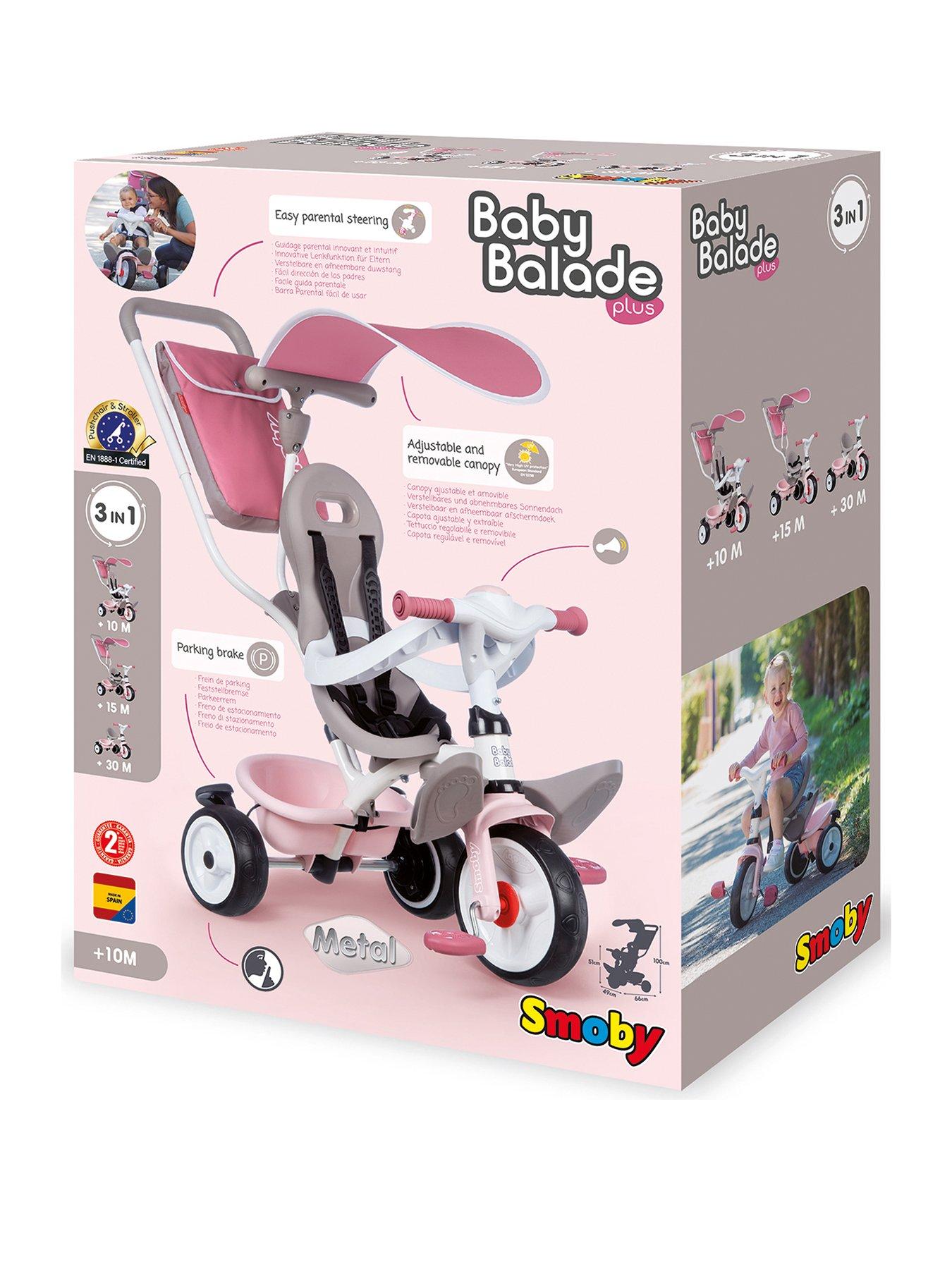 smoby-baby-balade-tricycle-pinkstillFront