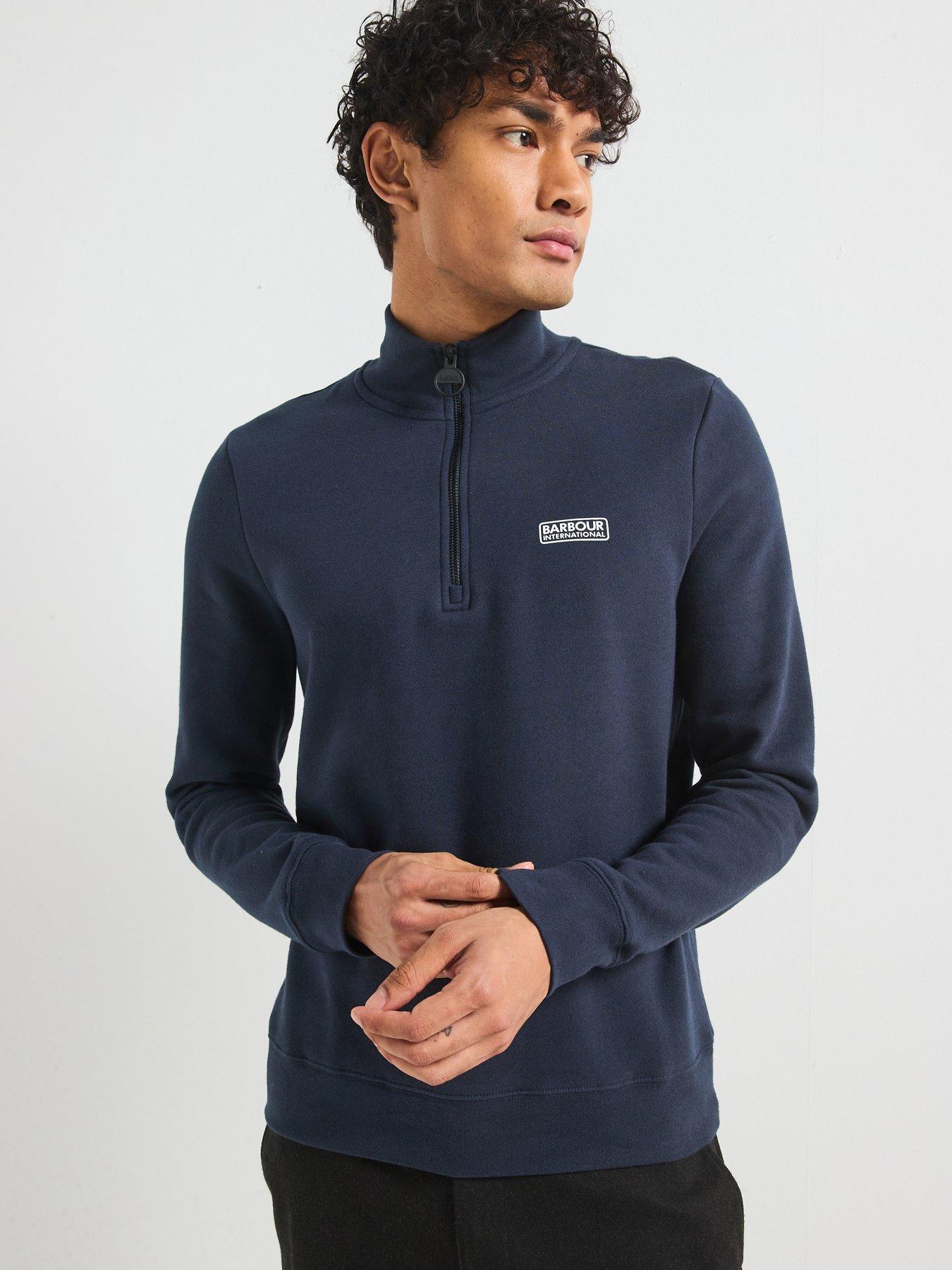 undefined International Essential Logo 1/4 Zip Sweat Top - Navy