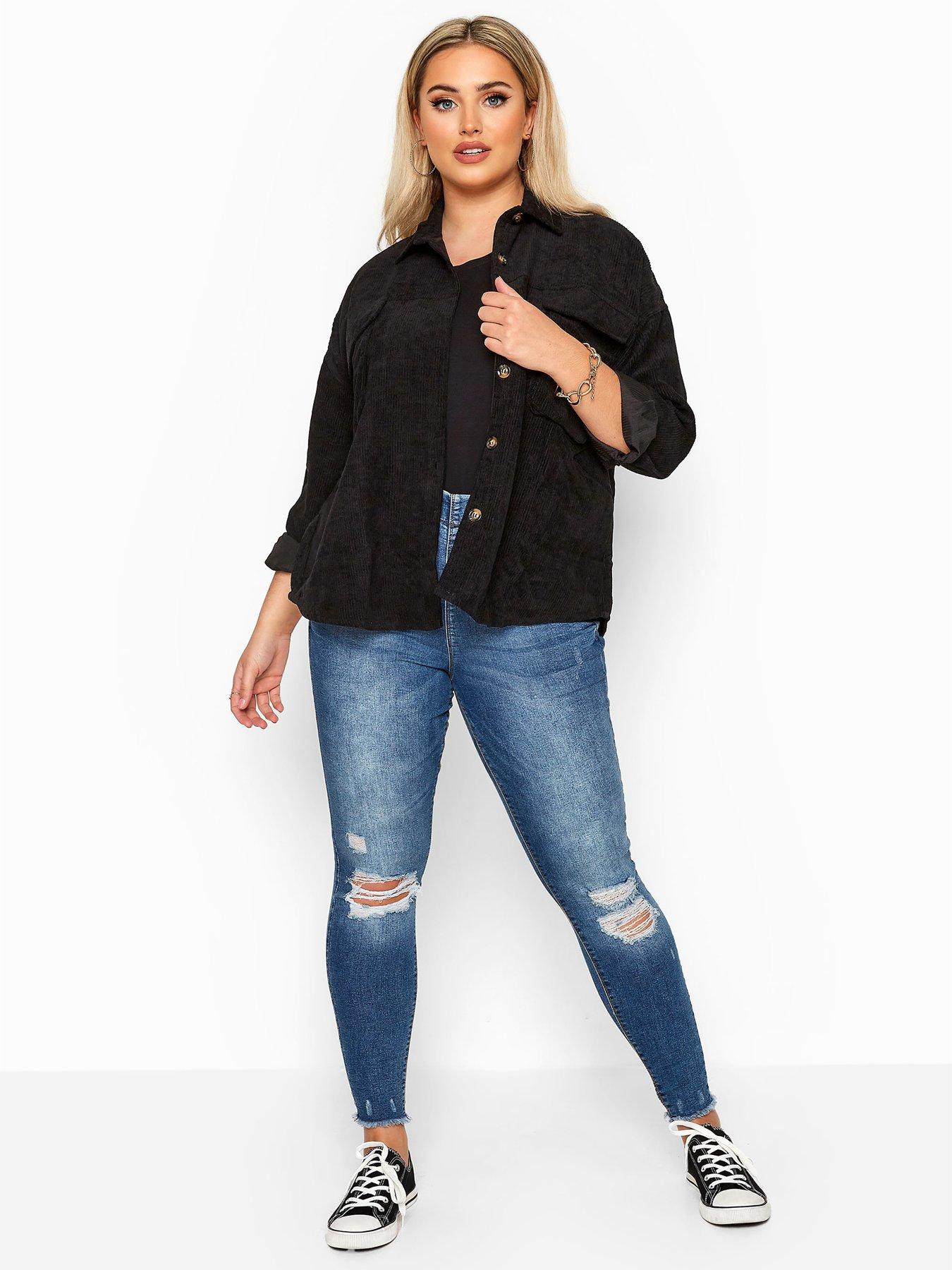 Plus Size YOURS FOR GOOD Black Rip & Repair JENNY Jeggings