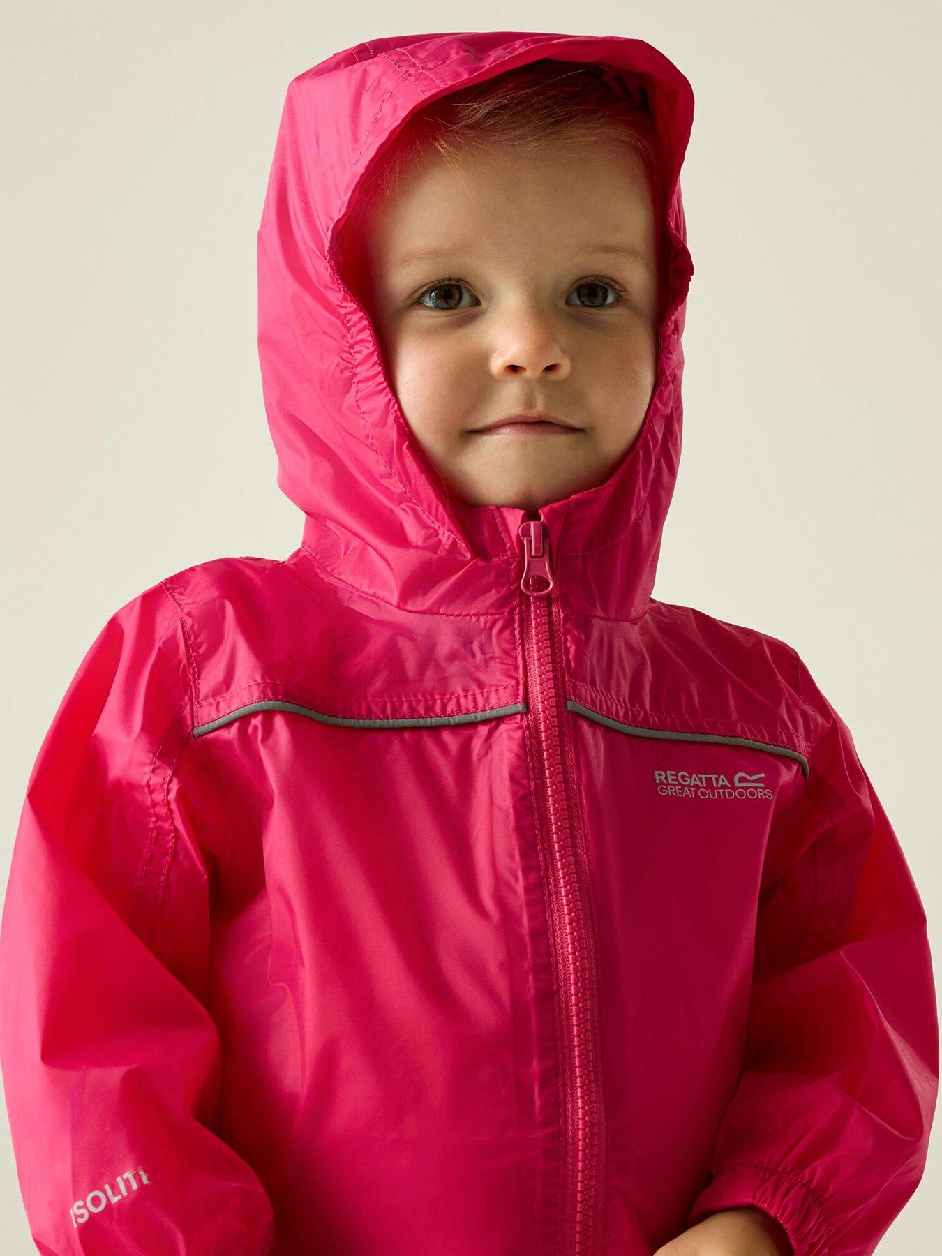 Image 3 of 6 of Regatta Kids Puddle Iv Waterproof Oversuit - Pink