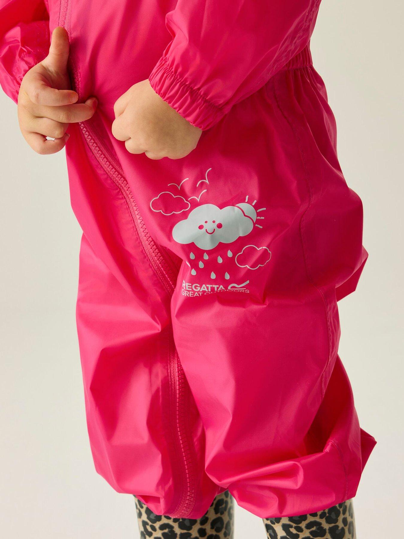 Image 4 of 6 of Regatta Kids Puddle Iv Waterproof Oversuit - Pink
