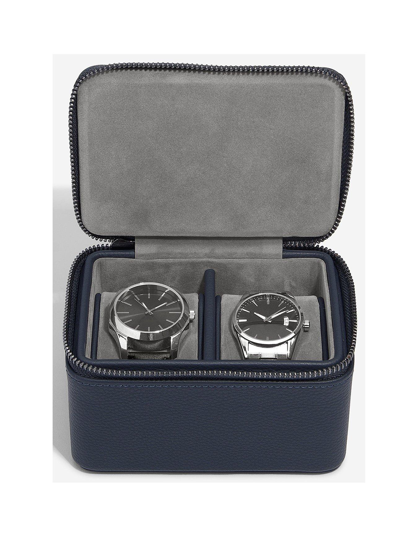 Image 1 of 3 of Stackers Stackers Large Zipped Watch Box - Navy