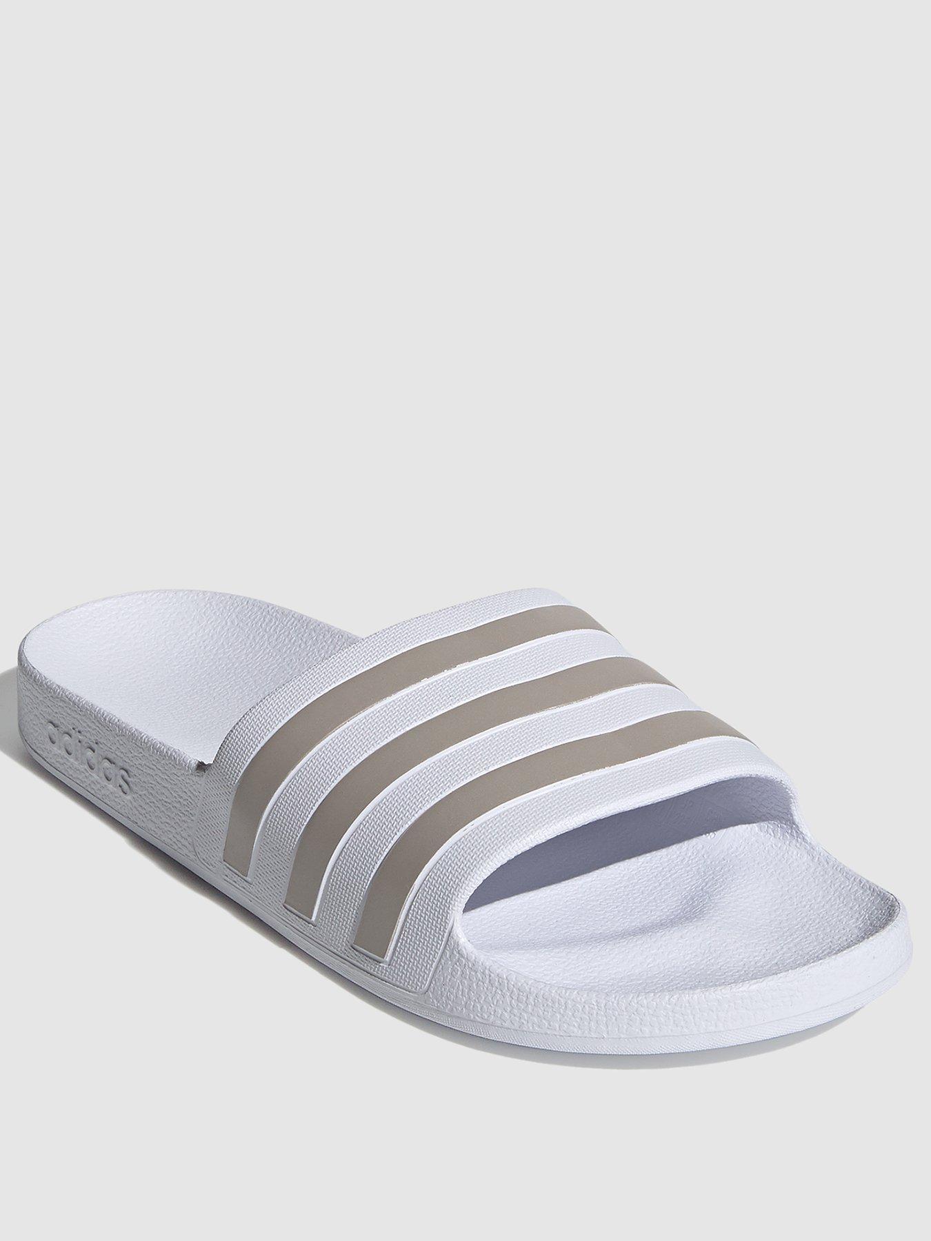 Grey sliders adidas on sale