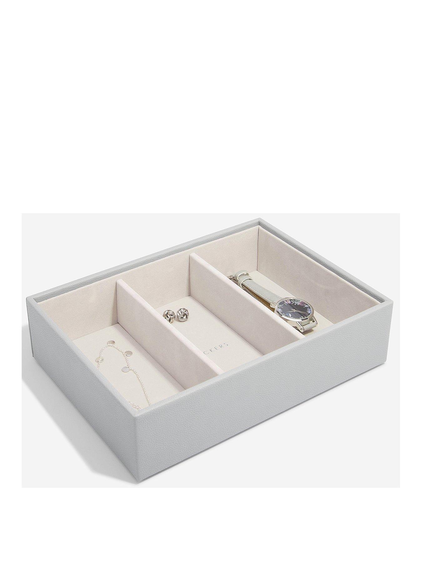 Stackers Stackers Classic 3 Section Watch  &  Accessory Box - Light Grey