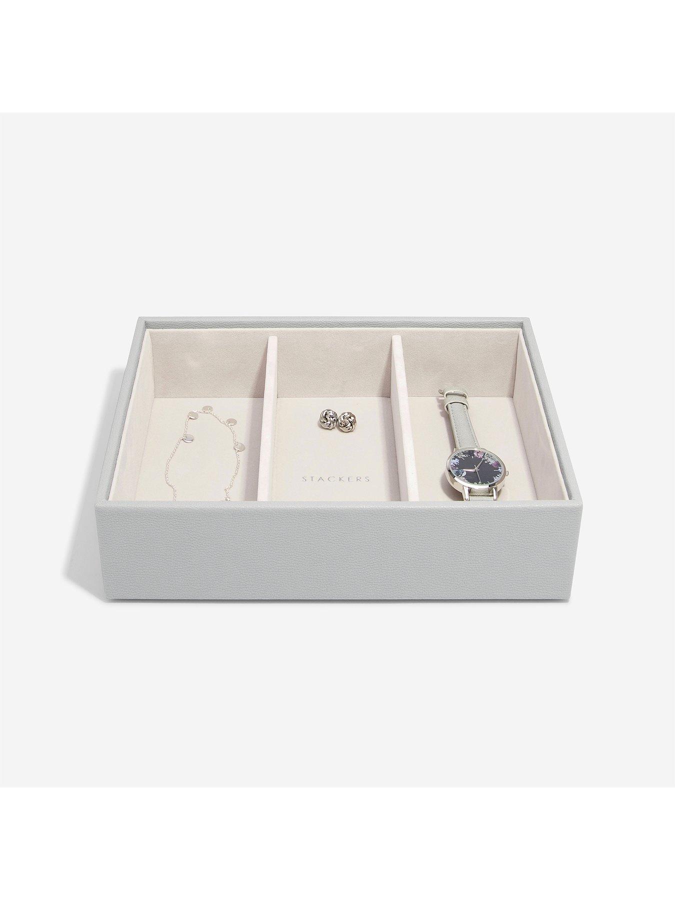 Image 2 of 3 of Stackers Stackers Classic 3 Section Watch &amp; Accessory Box - Light Grey
