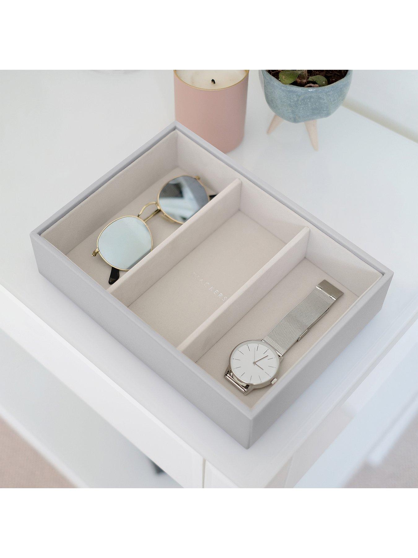 Image 3 of 3 of Stackers Stackers Classic 3 Section Watch &amp; Accessory Box - Light Grey