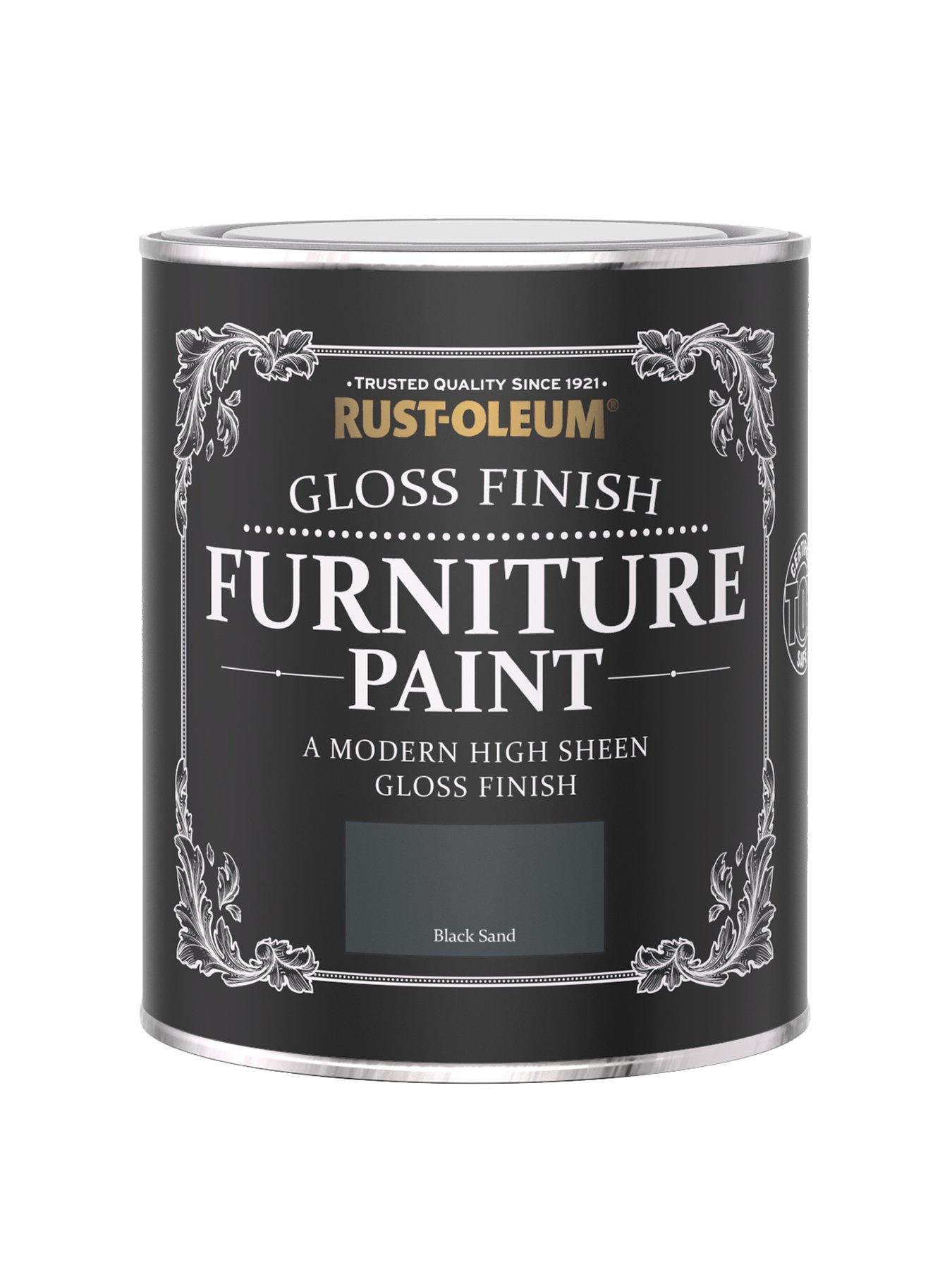 undefined Rust-oleum Gloss Furniture Paint Black Sand 750ml