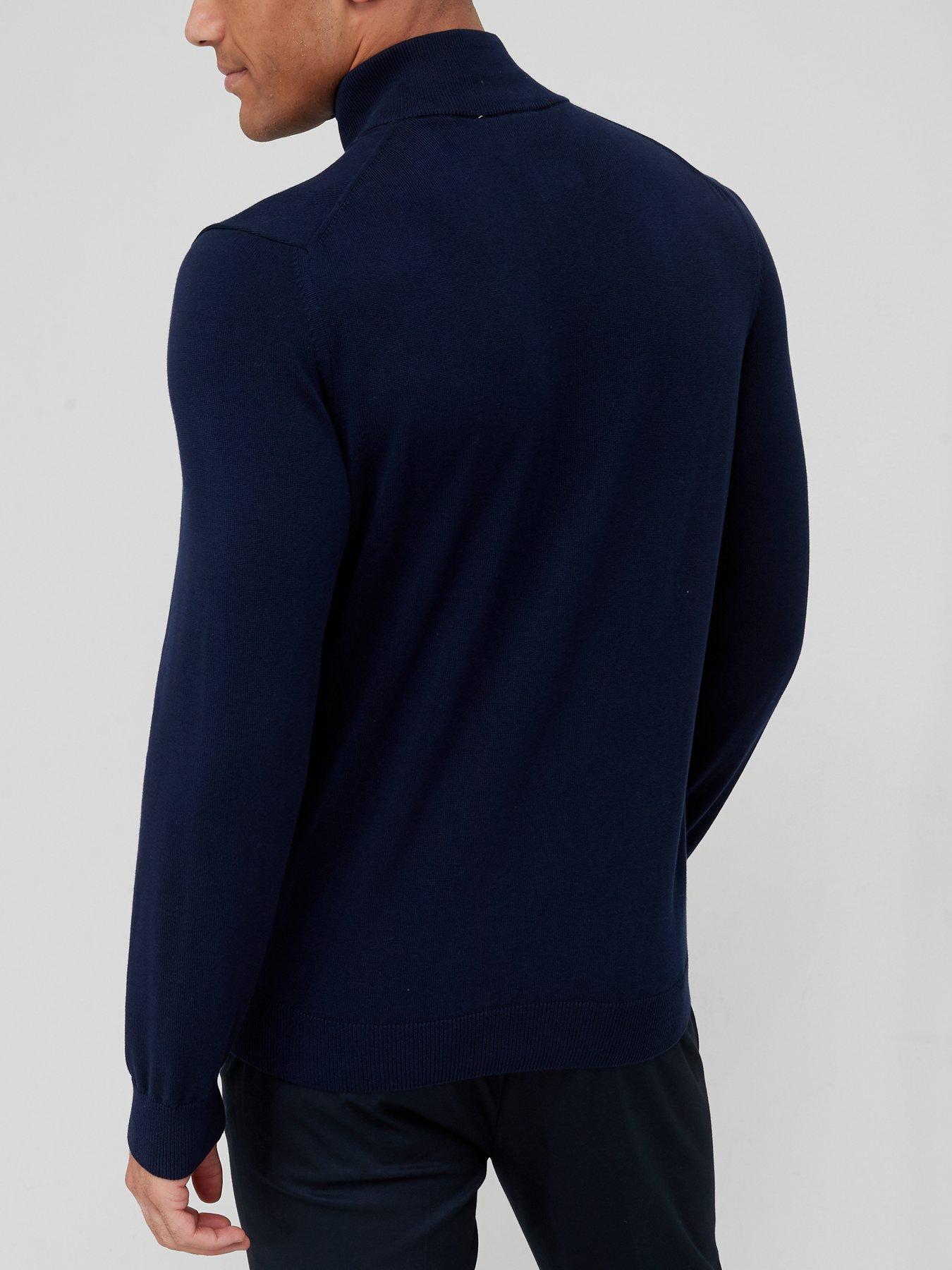 lacoste-classic-half-zip-knitted-jumper-navystillFront