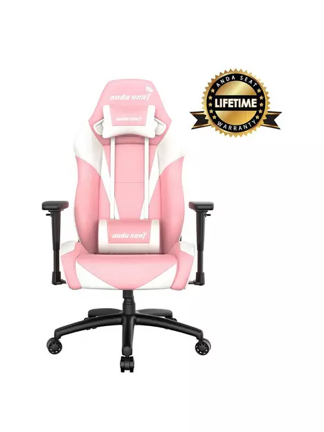 prod1090436234: anda seaT Pretty In Pink Gaming Chair White/Pink