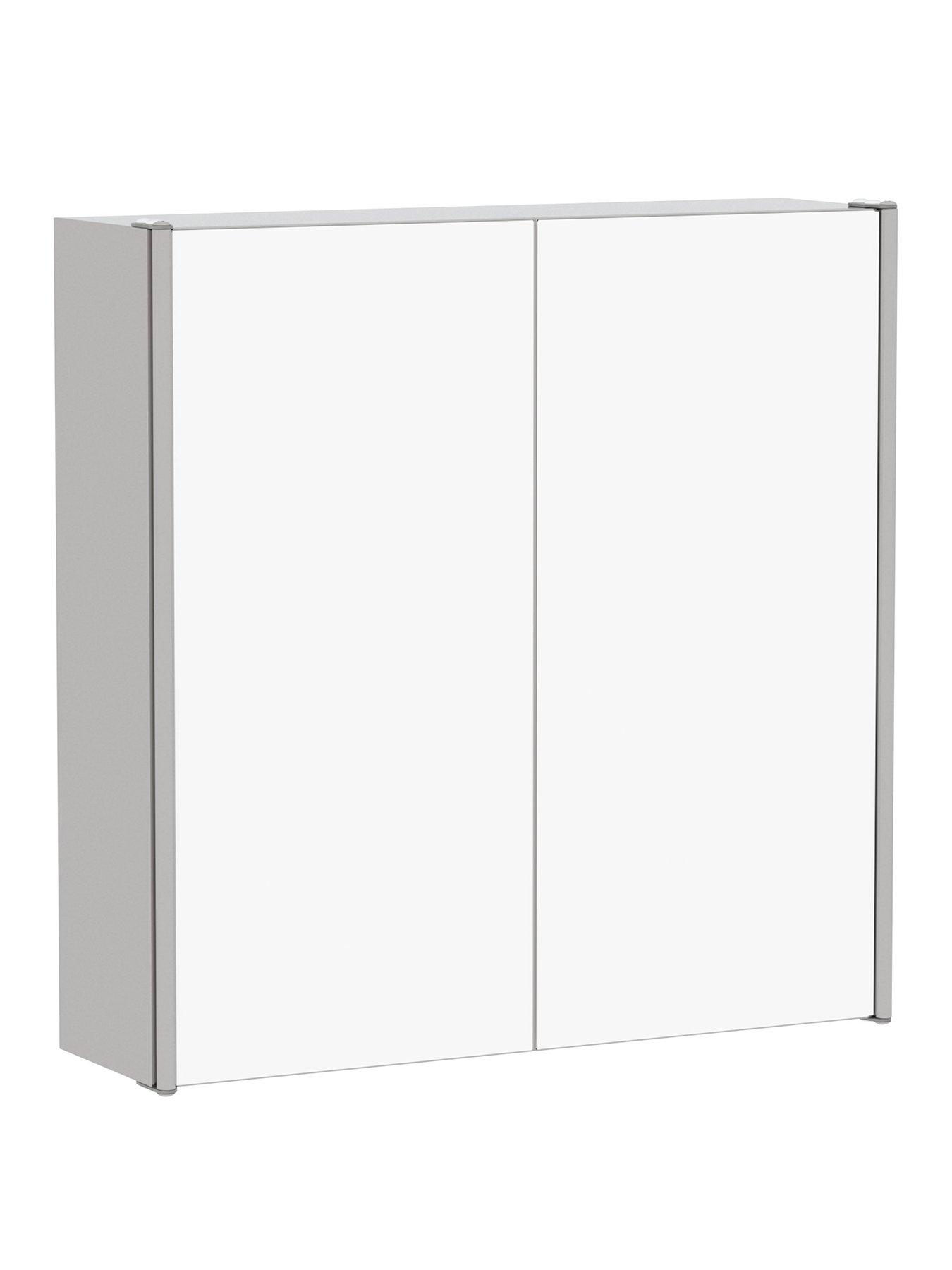 Image 2 of 6 of Bath Vida Tiano Stainless Steel Mirrored Double Cabinet