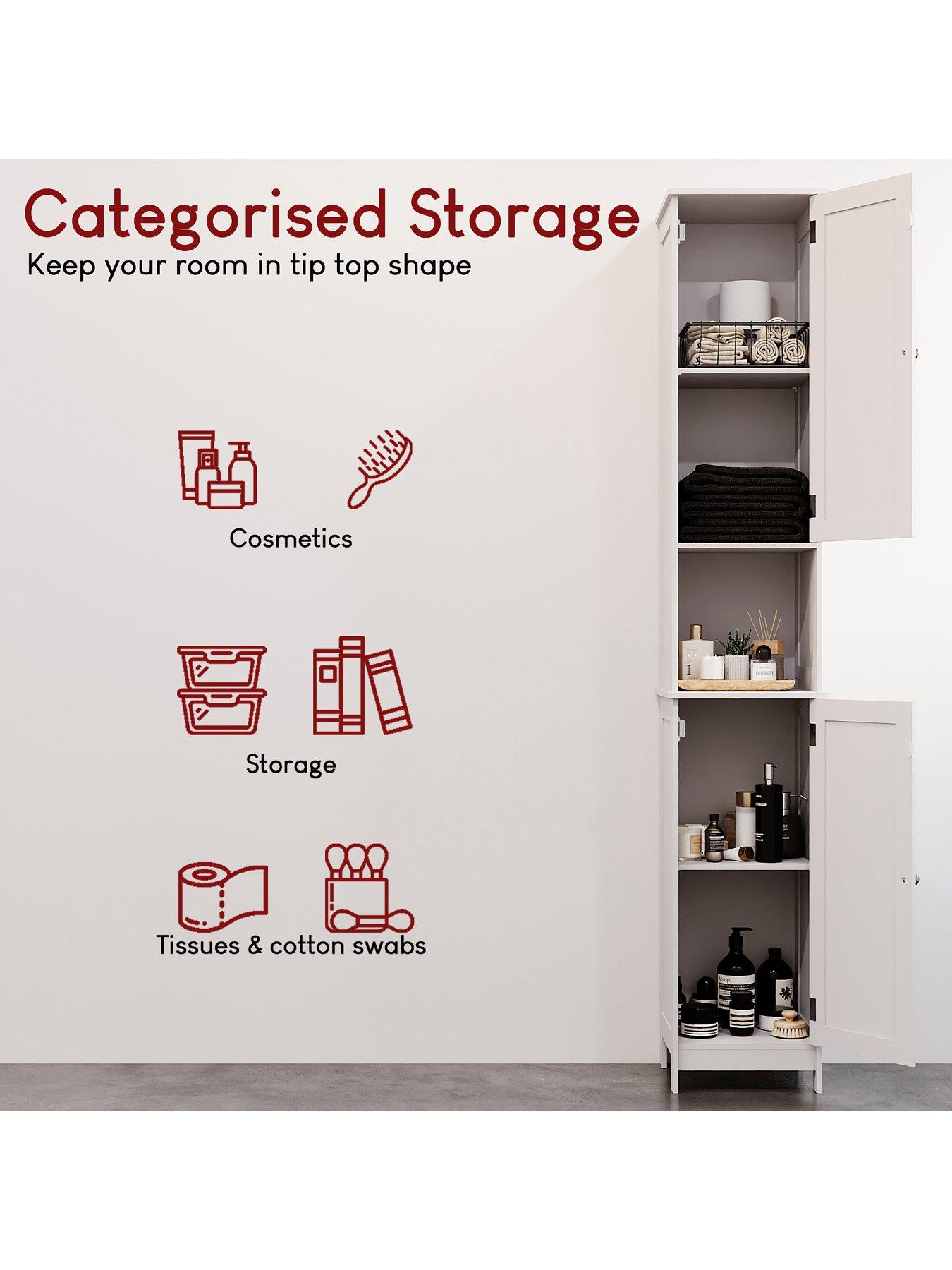 Image 3 of 7 of Bath Vida Priano 2 Door Tall Bathroom&nbsp;Cabinet - White